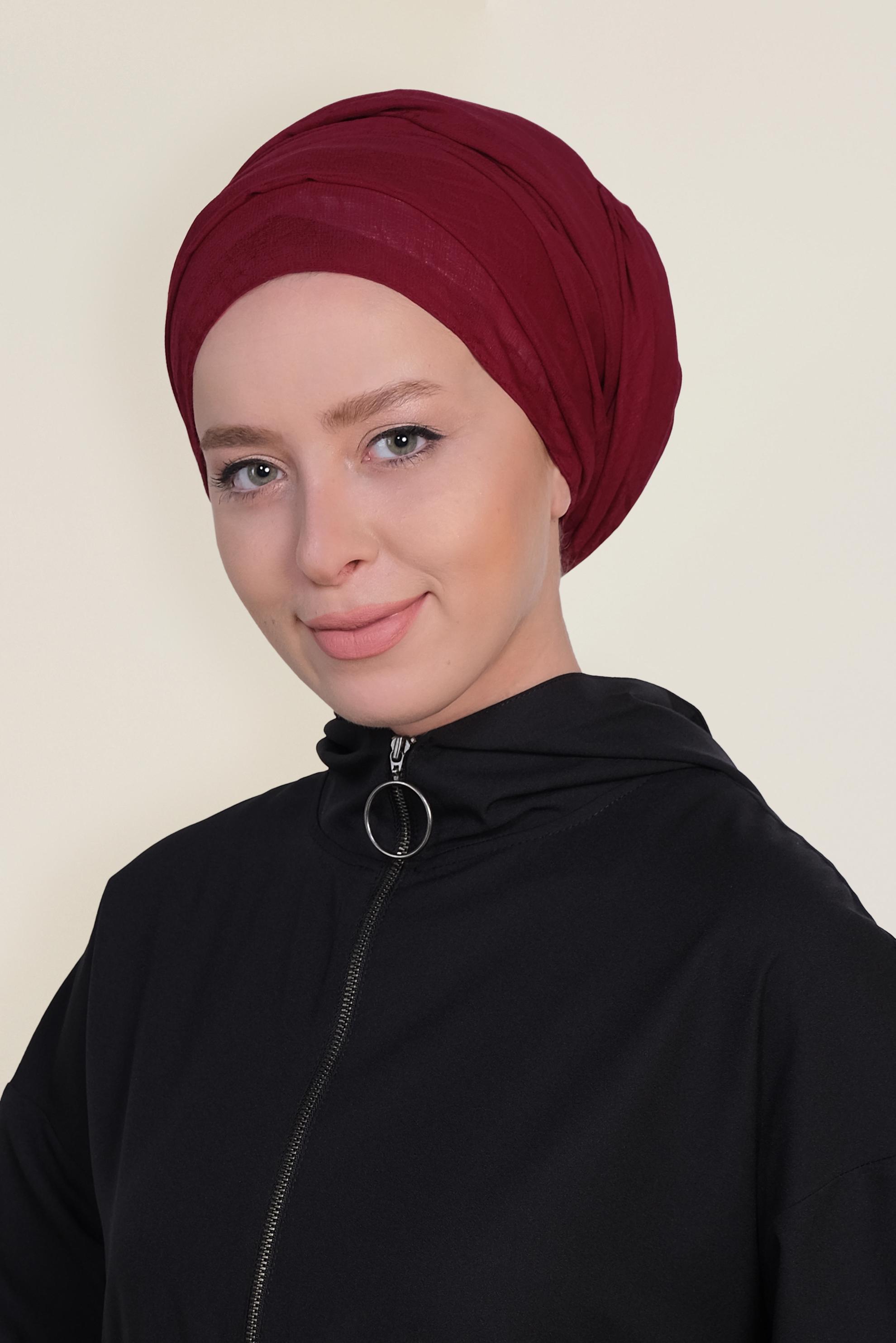 Tesettür giyim BORDO 9958 ALVİNA DESENLİ KREP ŞAL