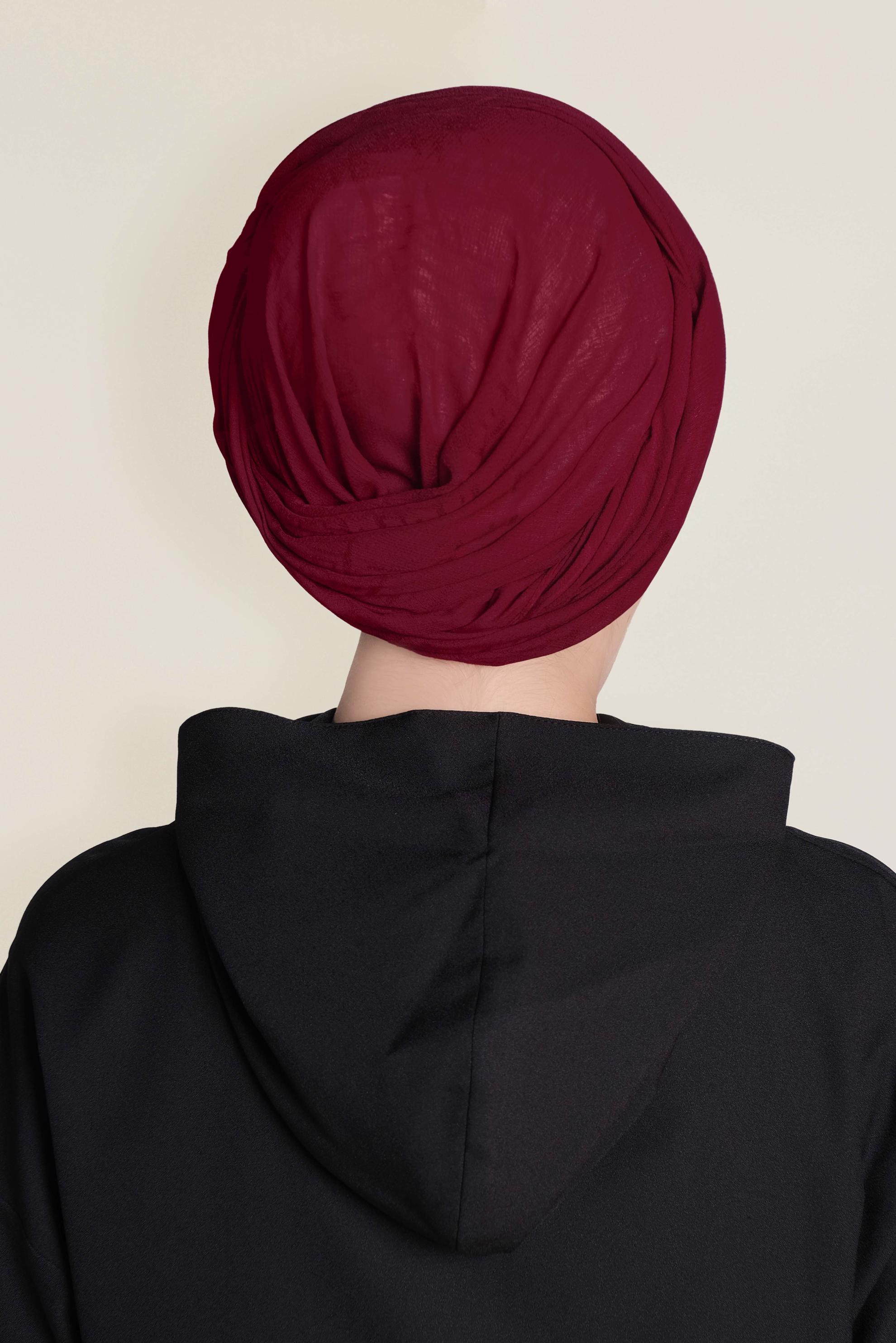 Tesettür giyim BORDO 9958 ALVİNA DESENLİ KREP ŞAL