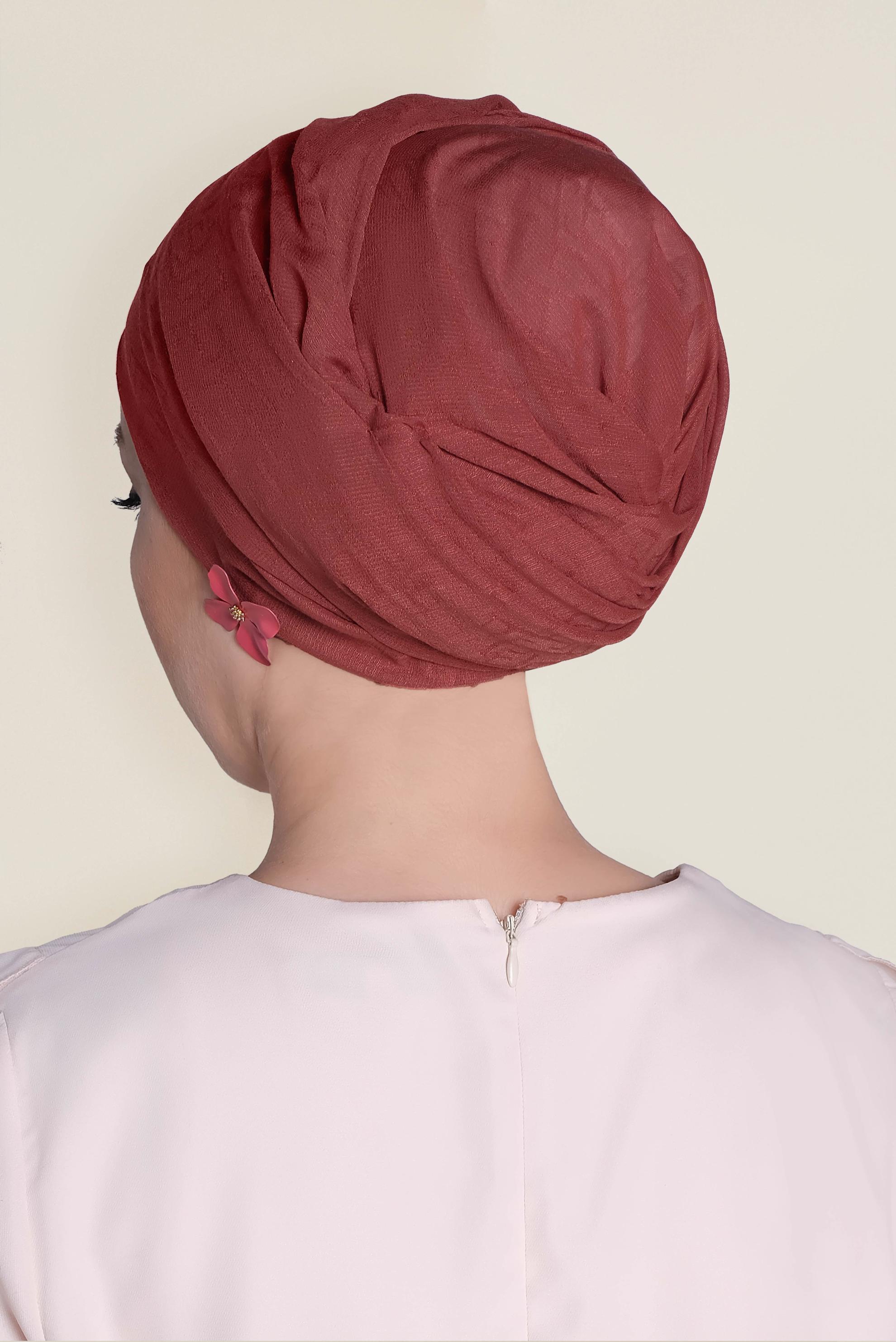 Tesettür giyim TURUNCU 9958 ALVİNA DESENLİ KREP ŞAL