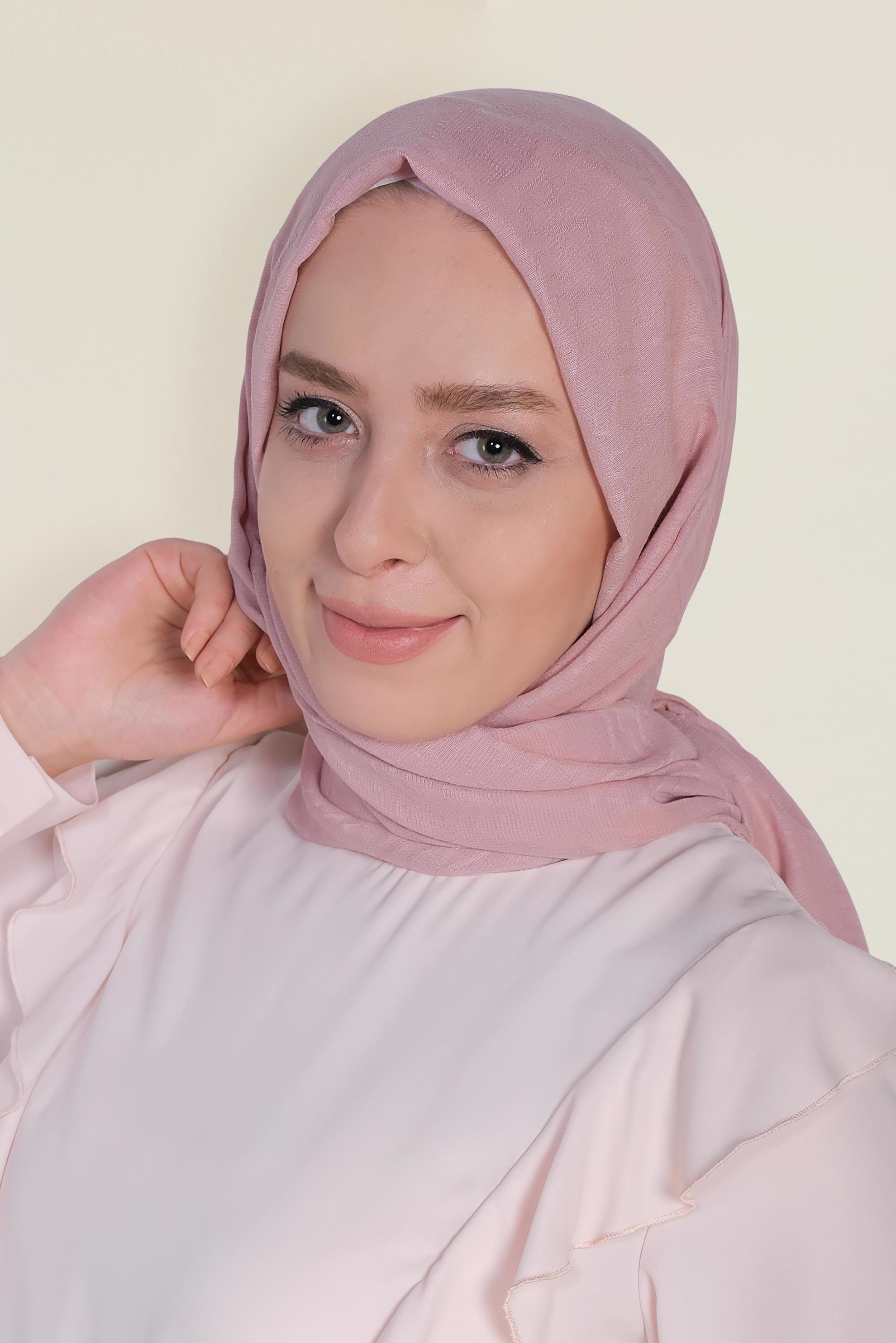 Tesettür giyim PUDRA 9958 ALVİNA DESENLİ KREP ŞAL