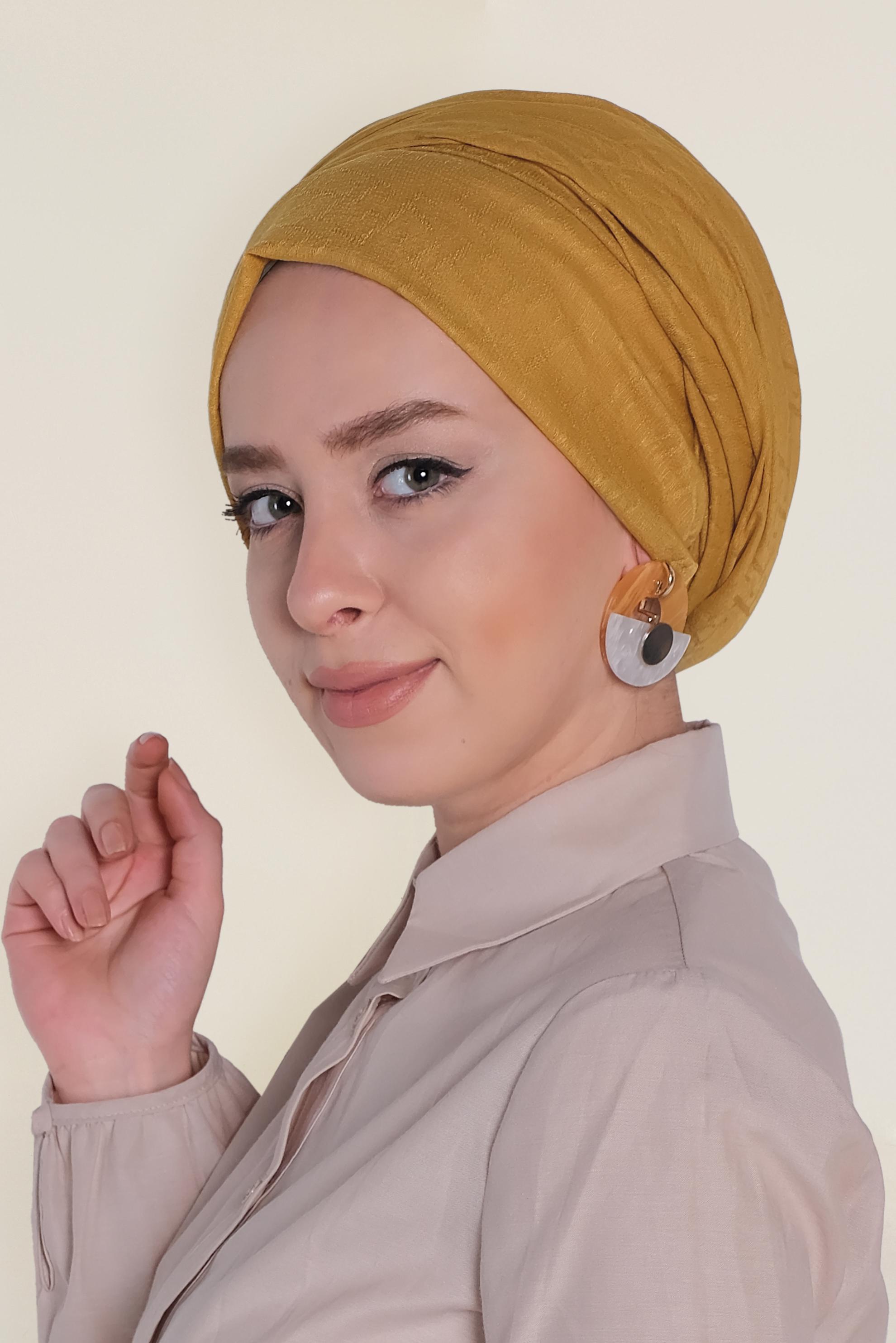 Tesettür giyim SARI 9958 ALVİNA DESENLİ KREP ŞAL