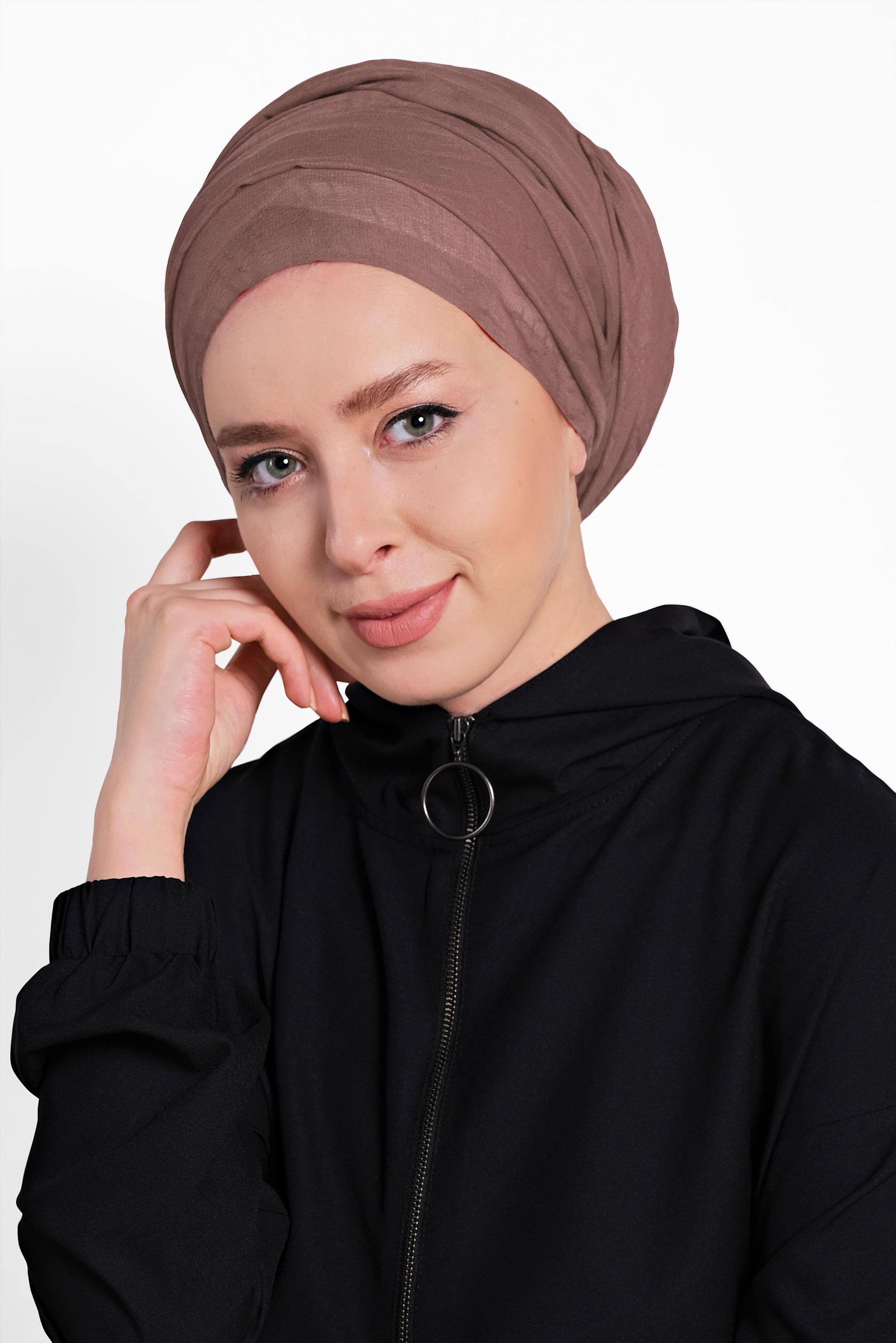 Tesettür giyim VİZON 9958 ALVİNA DESENLİ KREP ŞAL