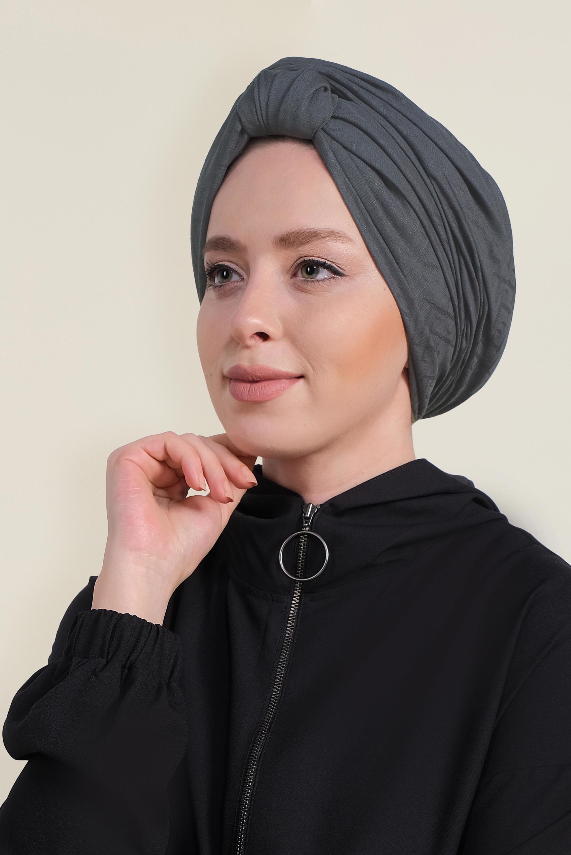 Tesettür giyim GRİ 9958 ALVİNA DESENLİ KREP ŞAL