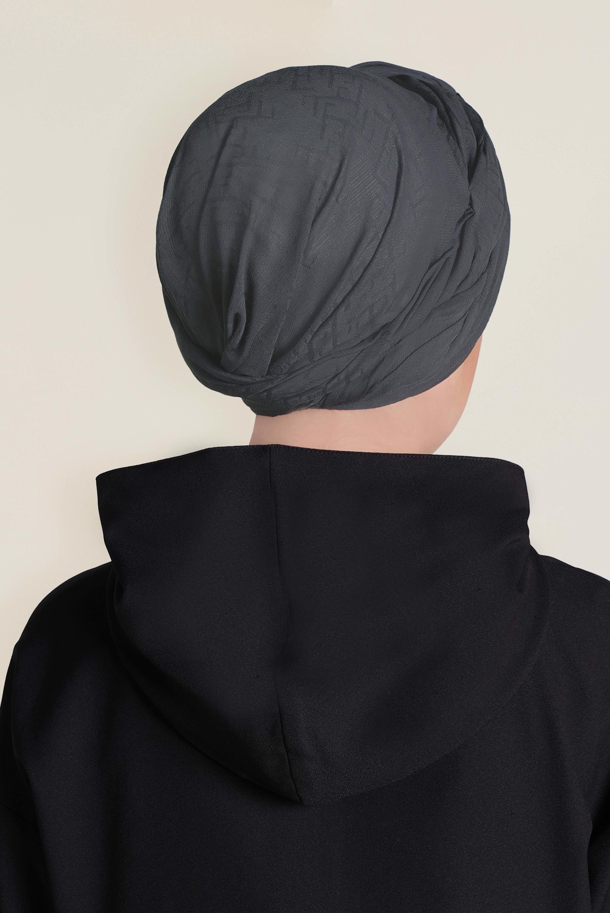 Tesettür giyim GRİ 9958 ALVİNA DESENLİ KREP ŞAL