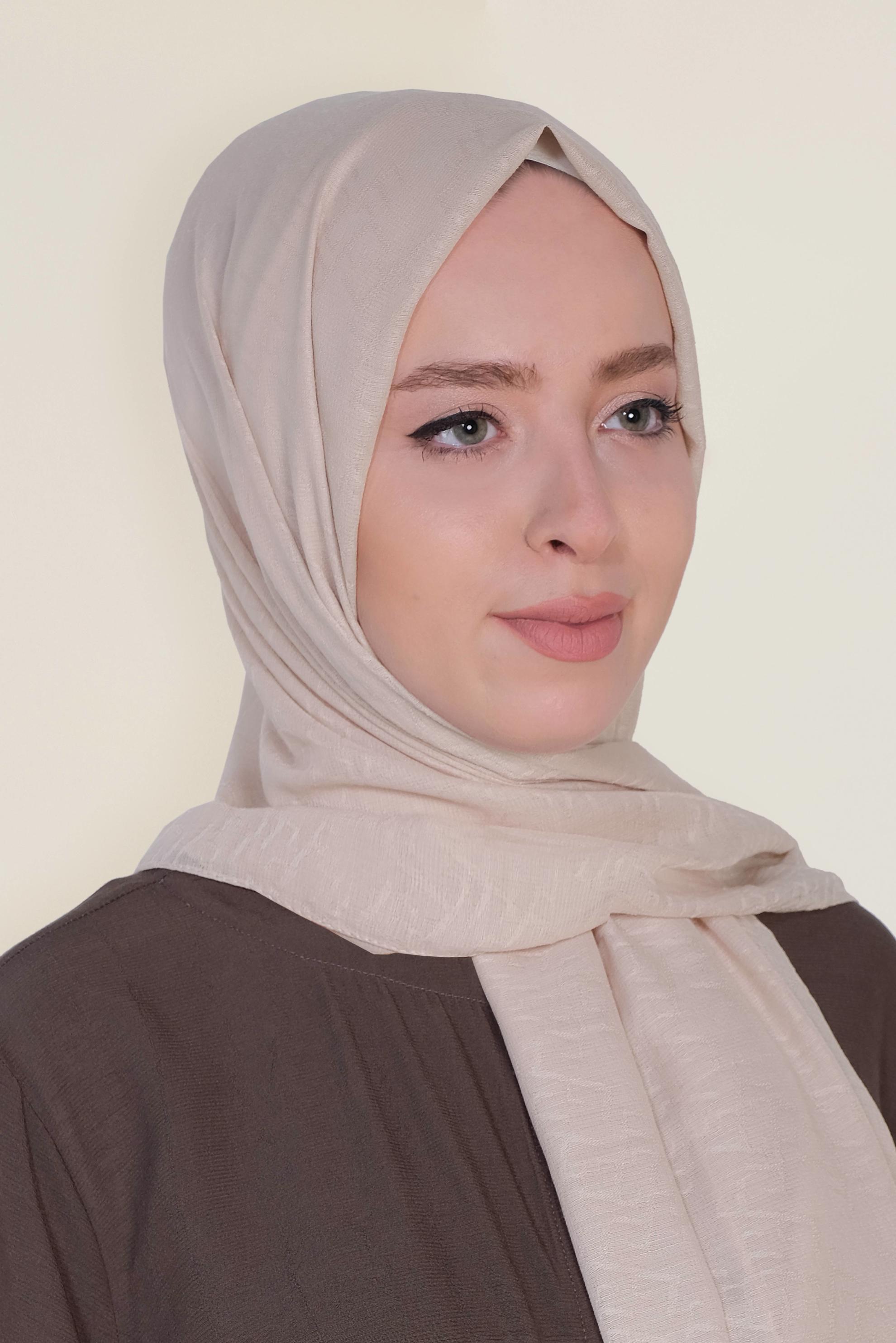 Tesettür giyim BEJ 9958 ALVİNA DESENLİ KREP ŞAL