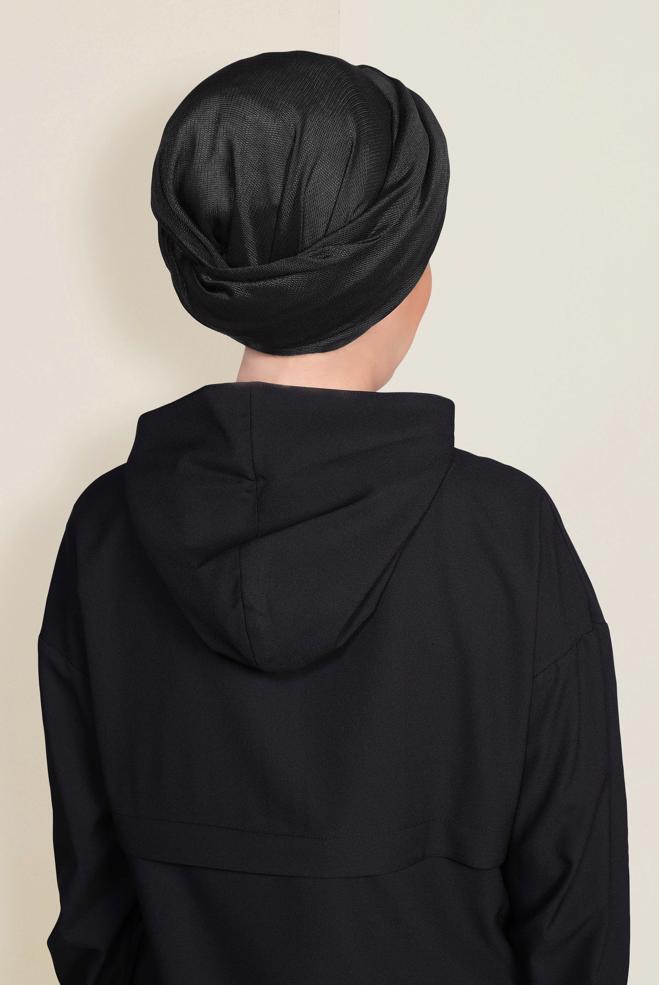 Vêtements hijab NOIR 9959 ALVİNA PARLAK PÜTÜRLÜ ABİYE ŞAL - ALVİNA