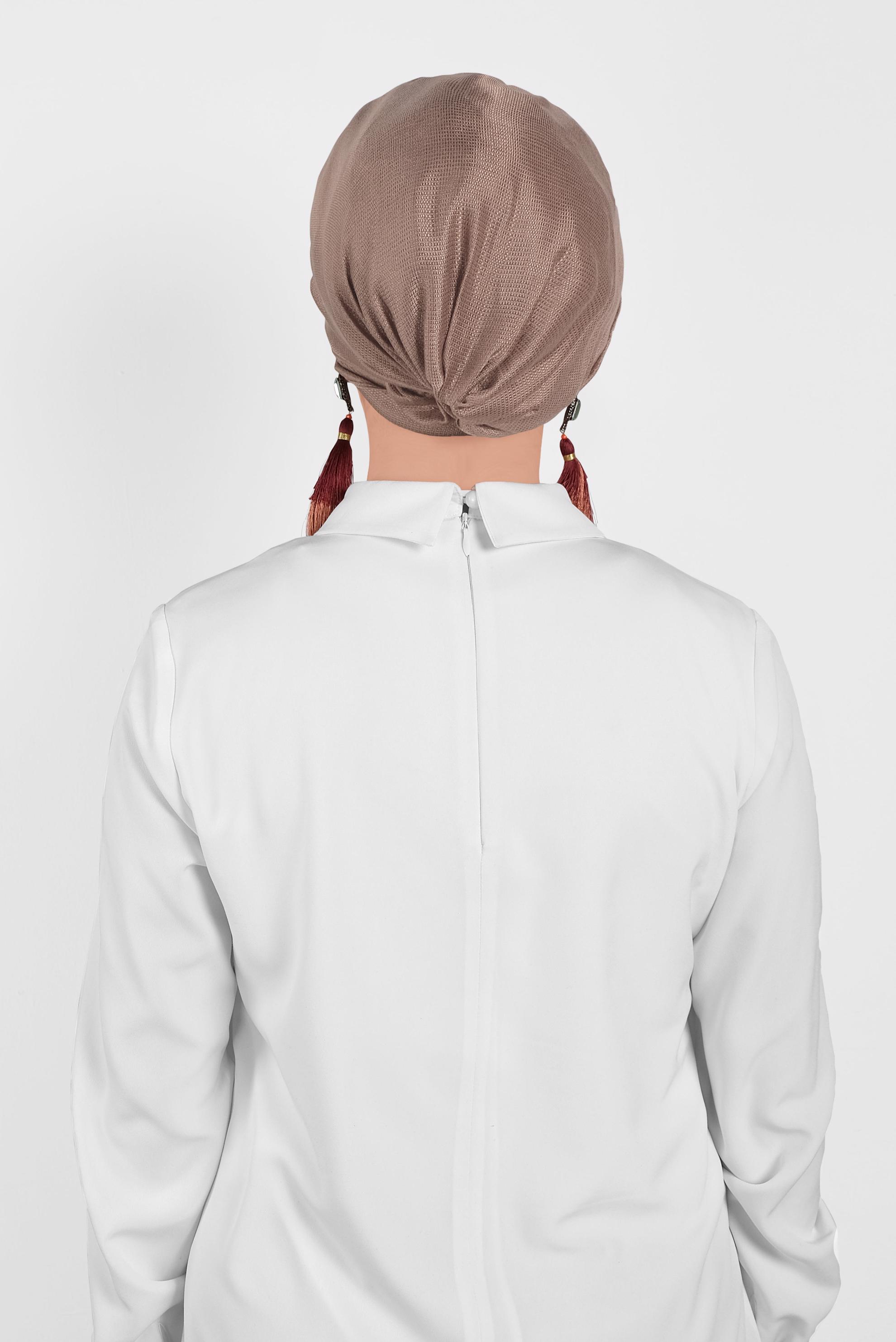 Hijab clothing MINK 9959 ALVİNA PARLAK PÜTÜRLÜ ABİYE ŞAL