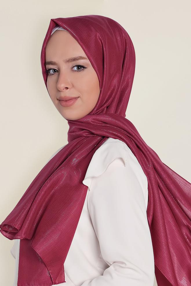 Vêtements hijab BRUN CHÂLE EN BRILLANTE 9969  - ALVİNA