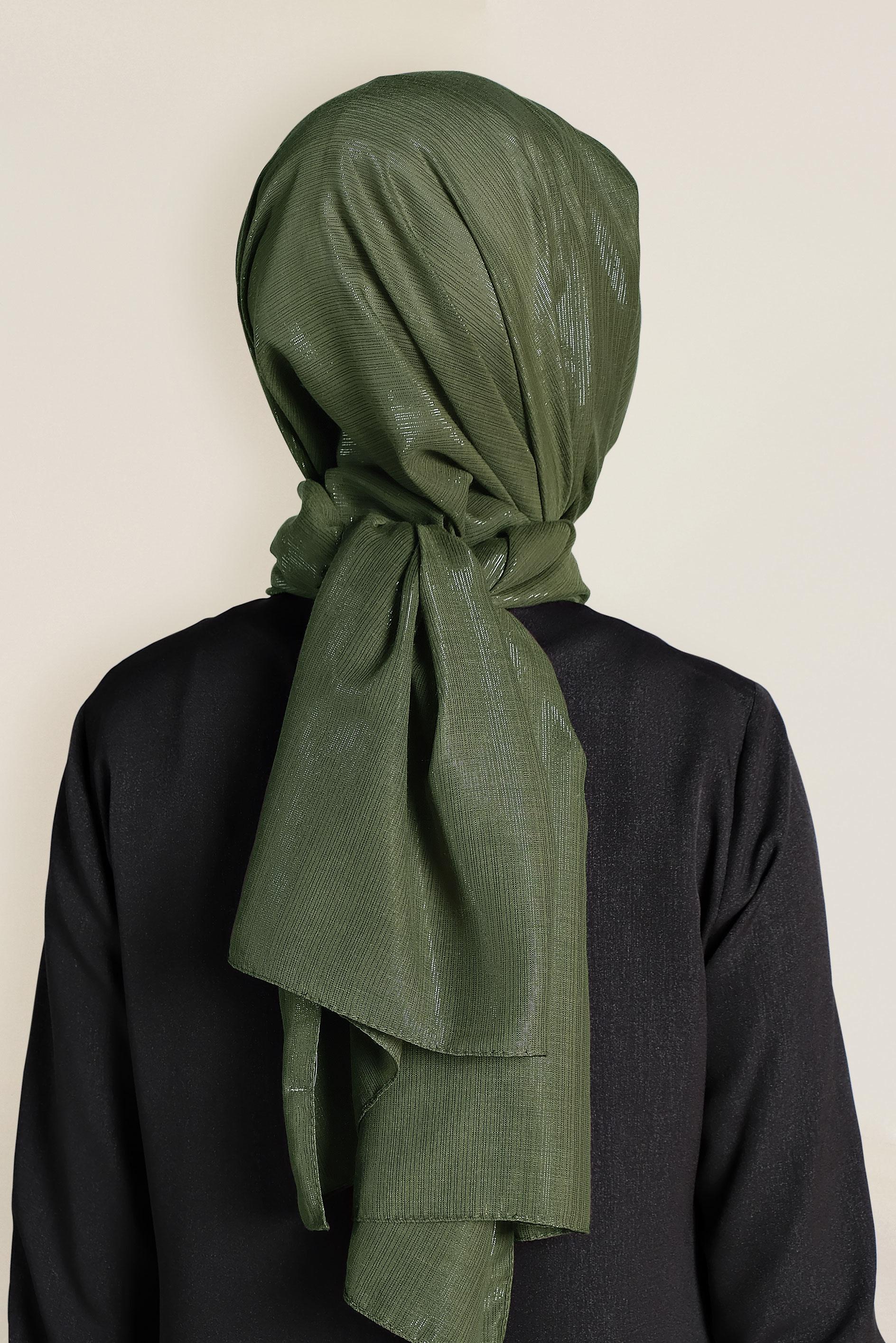 Hijab clothing KHAKI SPARKLY SHAWL 9969