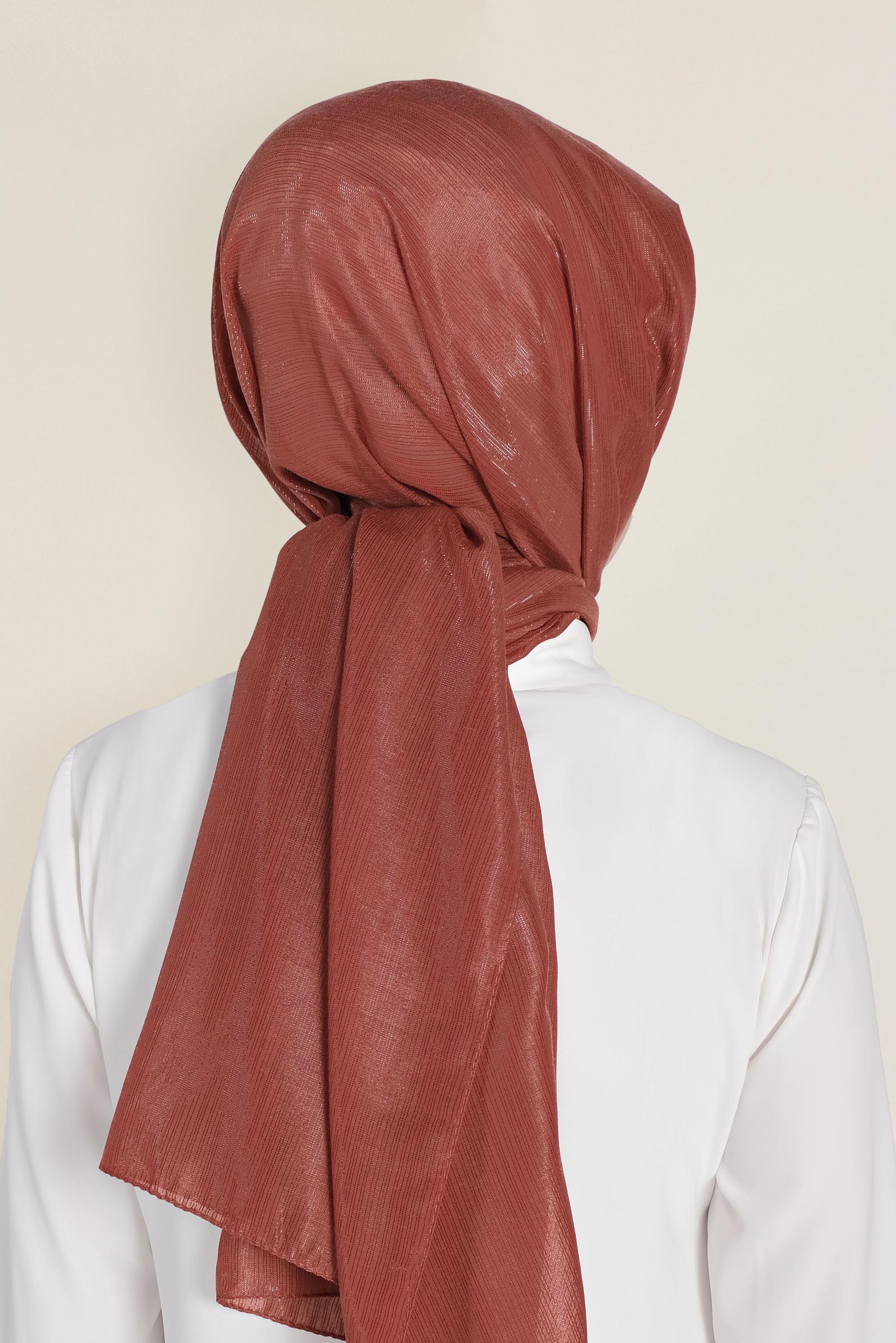 Hijab clothing ORANGE SPARKLY SHAWL 9969