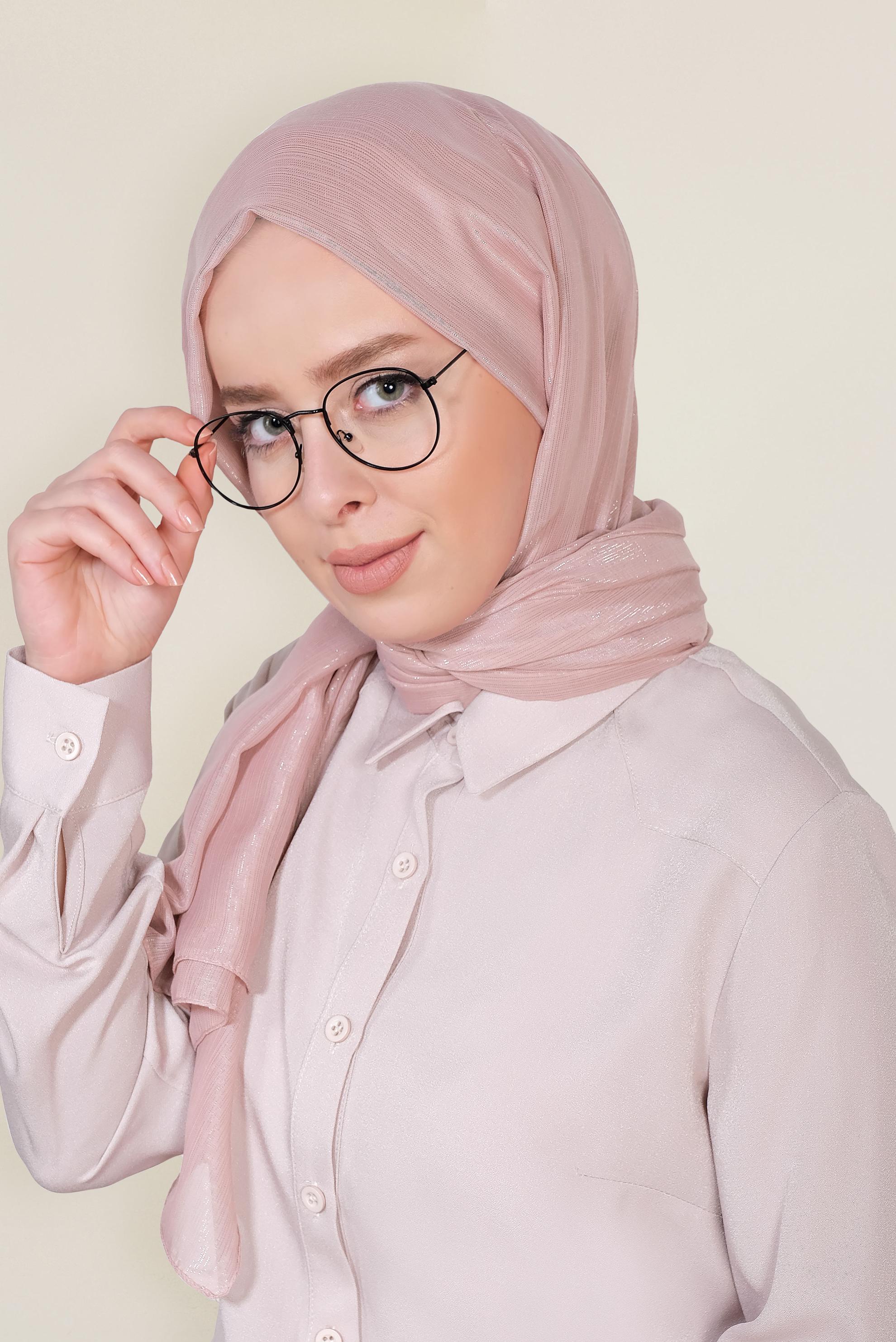 Tesettür giyim PUDRA 9969 ALVİNA SİMLİ SIVAMA ABİYE ŞAL