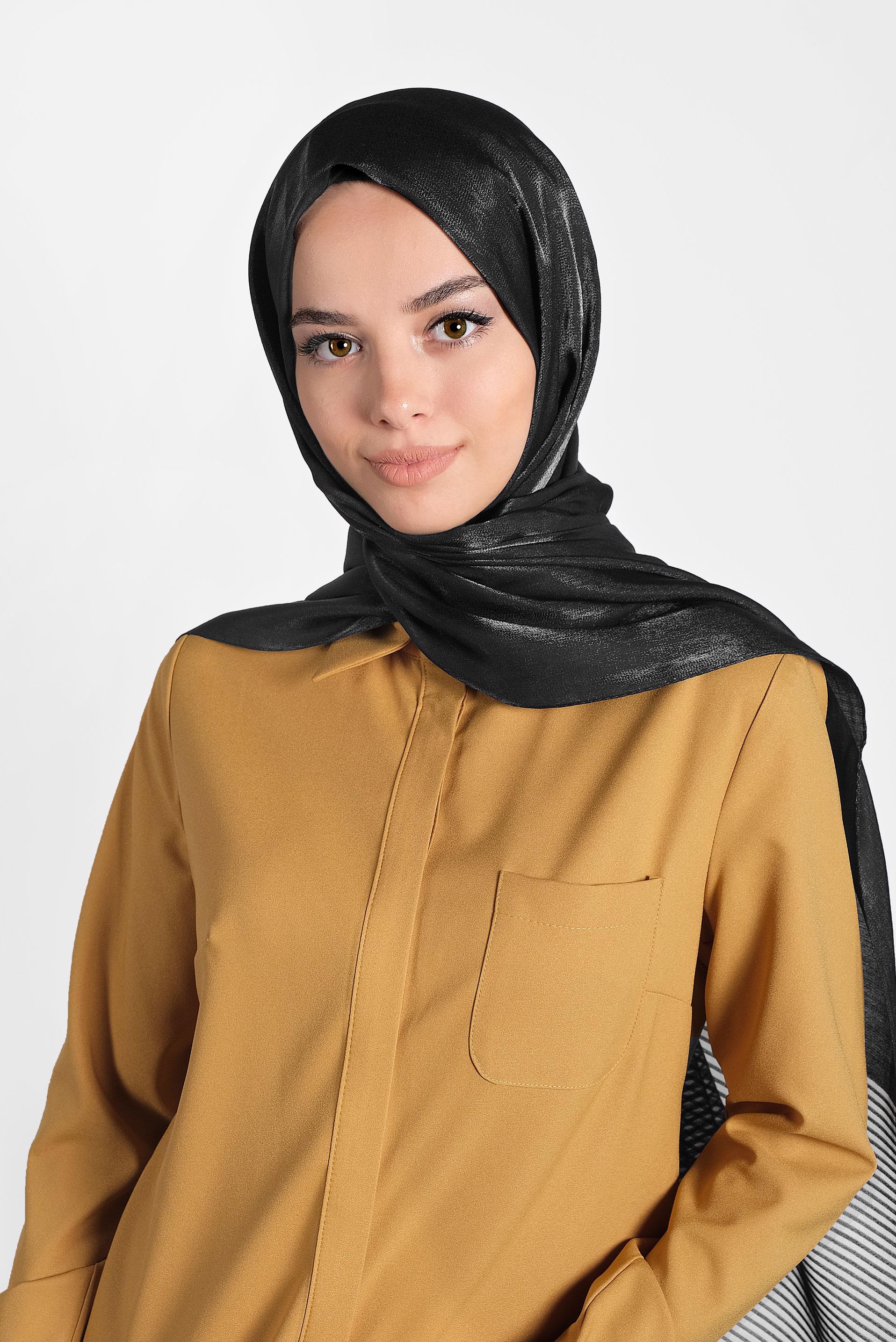 Tesettür giyim SİYAH 9973 ALVİNA PRENSES ŞAL