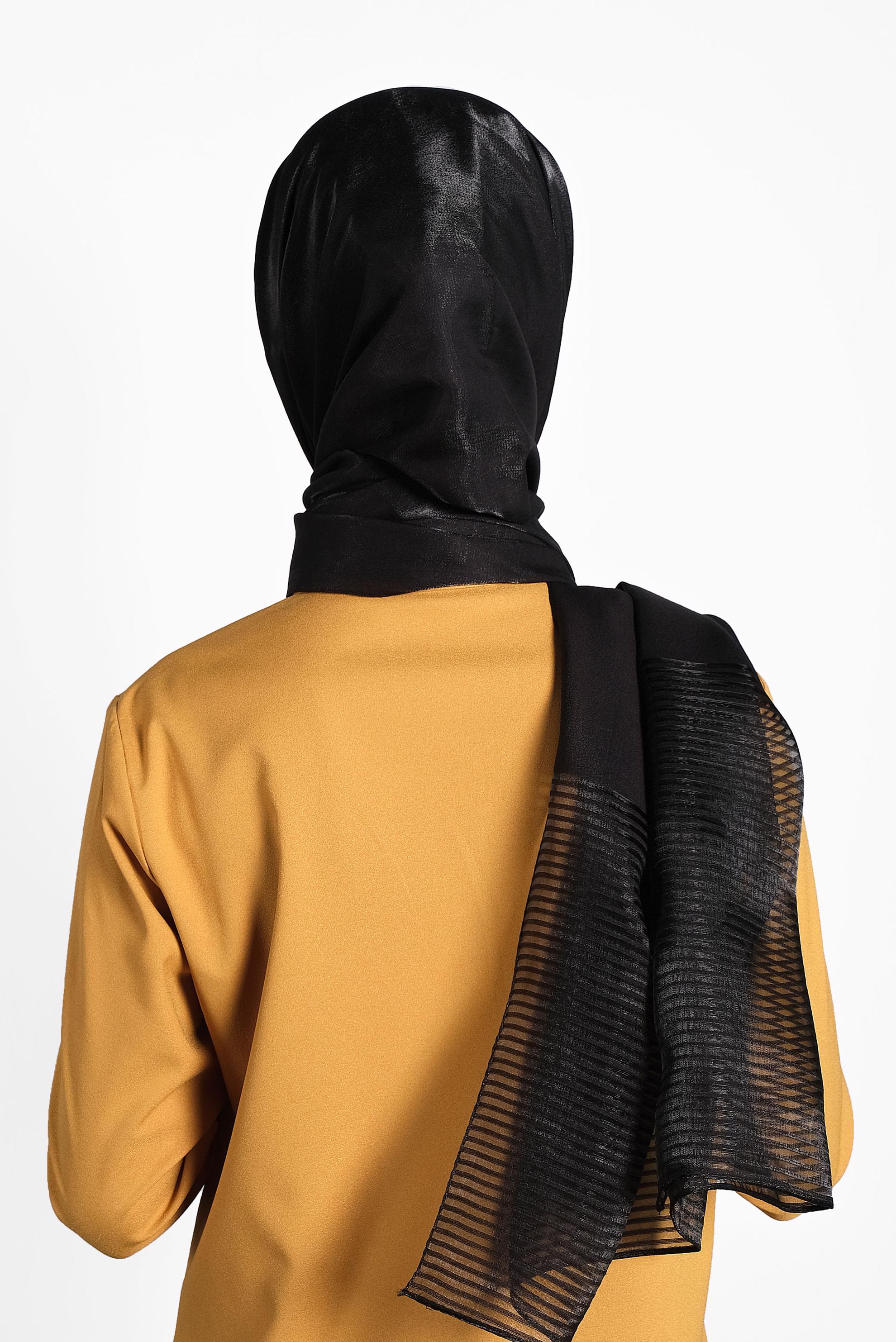 Tesettür giyim SİYAH 9973 ALVİNA PRENSES ŞAL