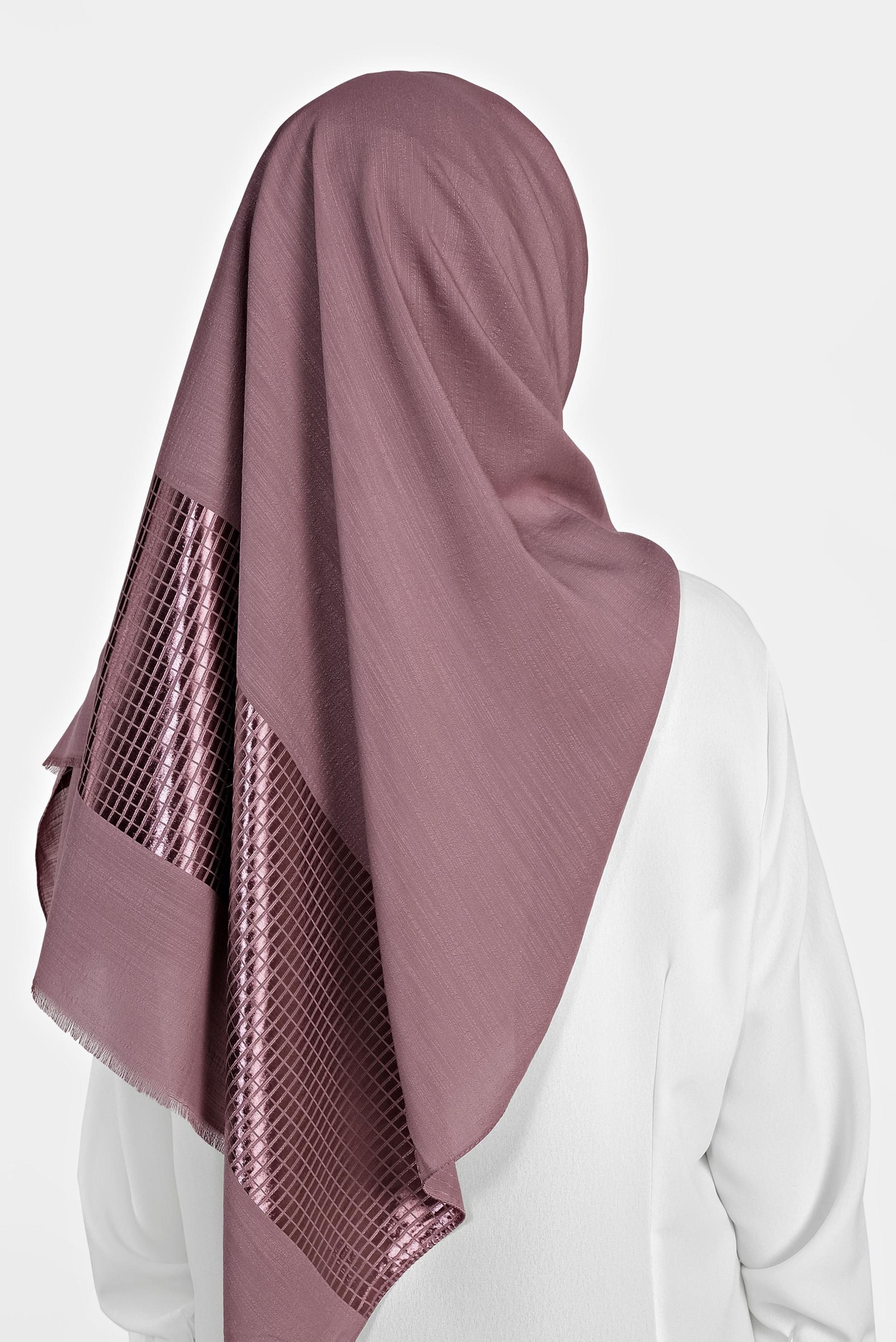 Tesettür giyim PEMBE 9974 ALVİNA AĞAÇ KABUĞU ŞAL