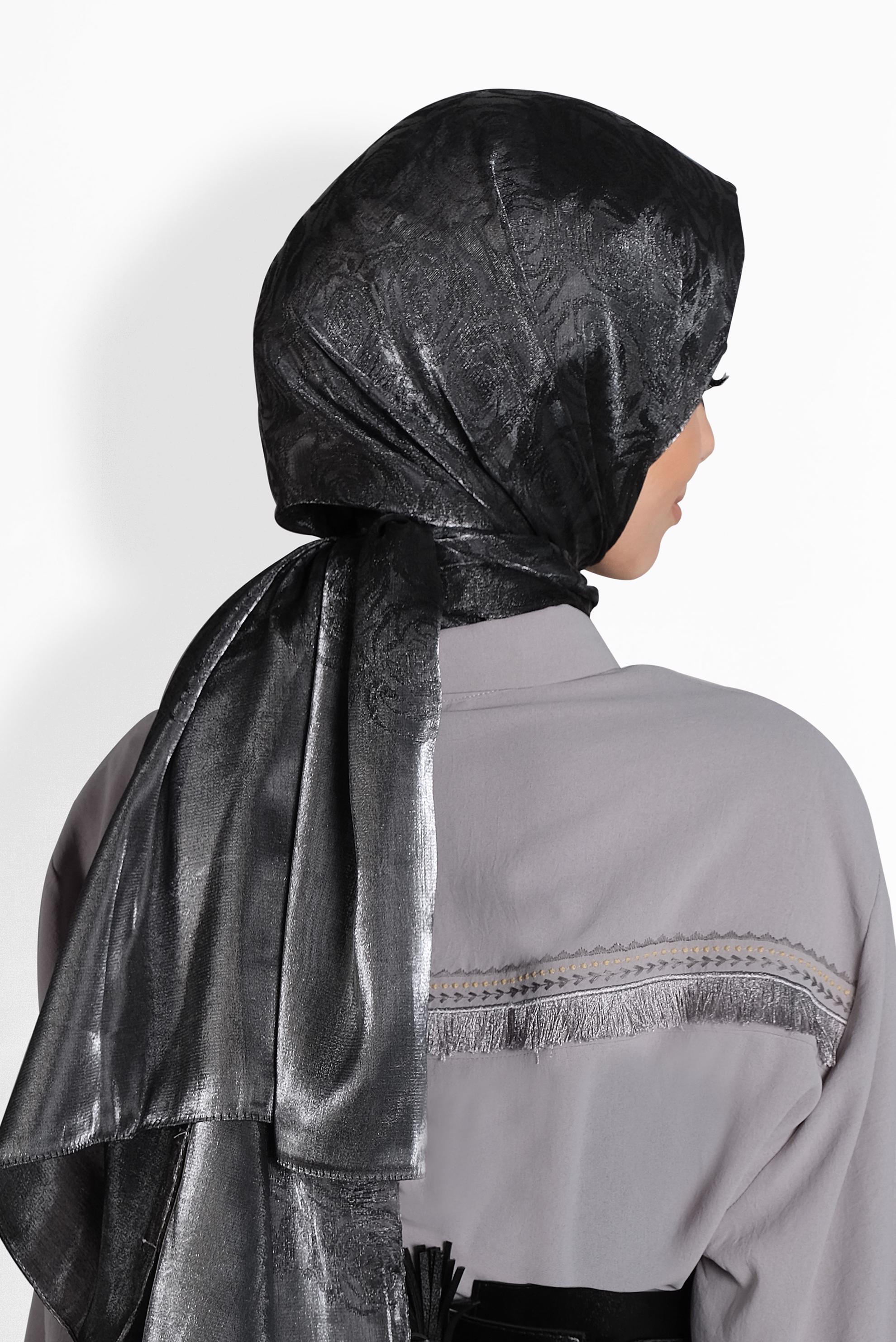 Tesettür giyim SİYAH 9977 ALVİNA ROZA ŞAL