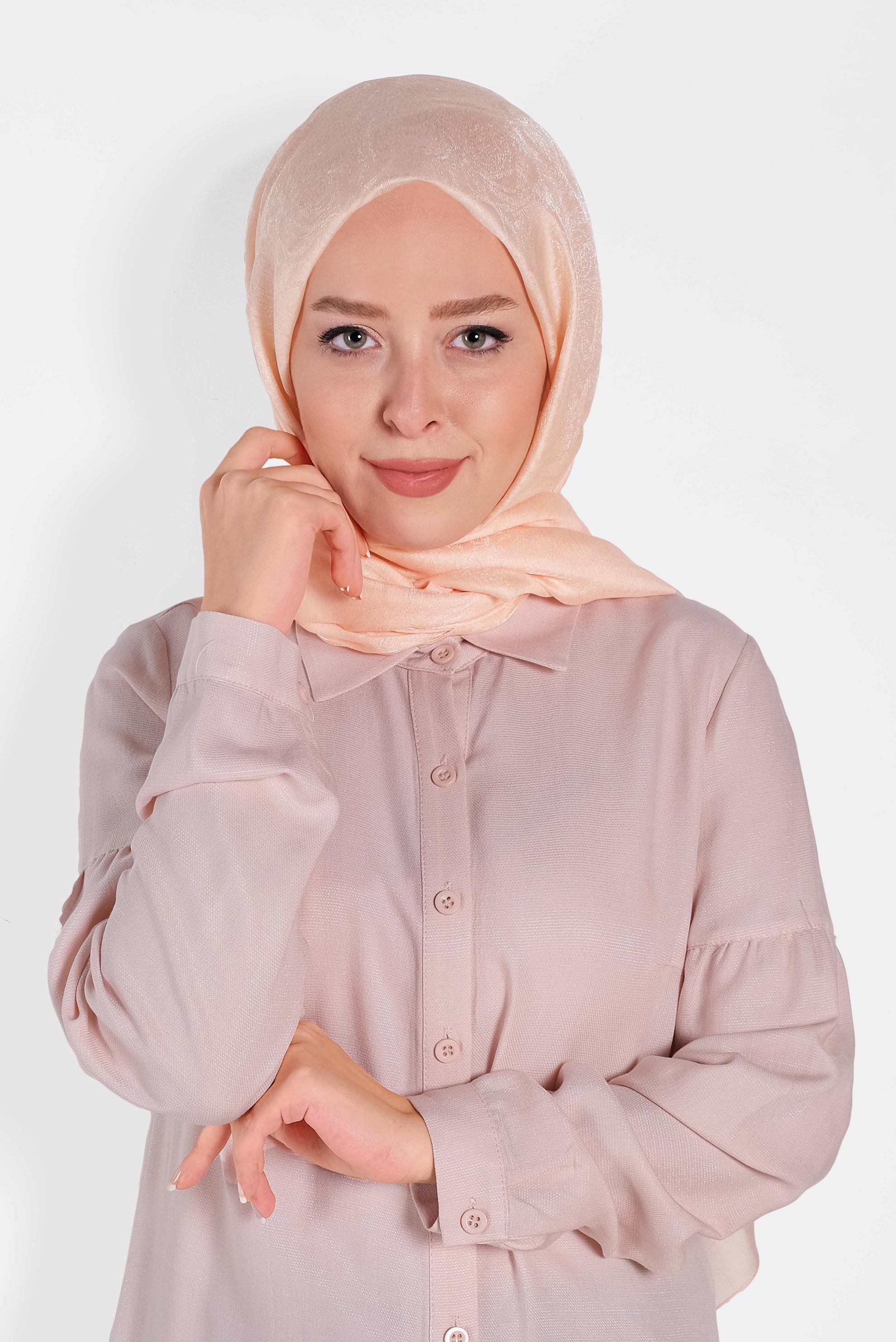 Tesettür giyim PUDRA 9977 ALVİNA ROZA ŞAL