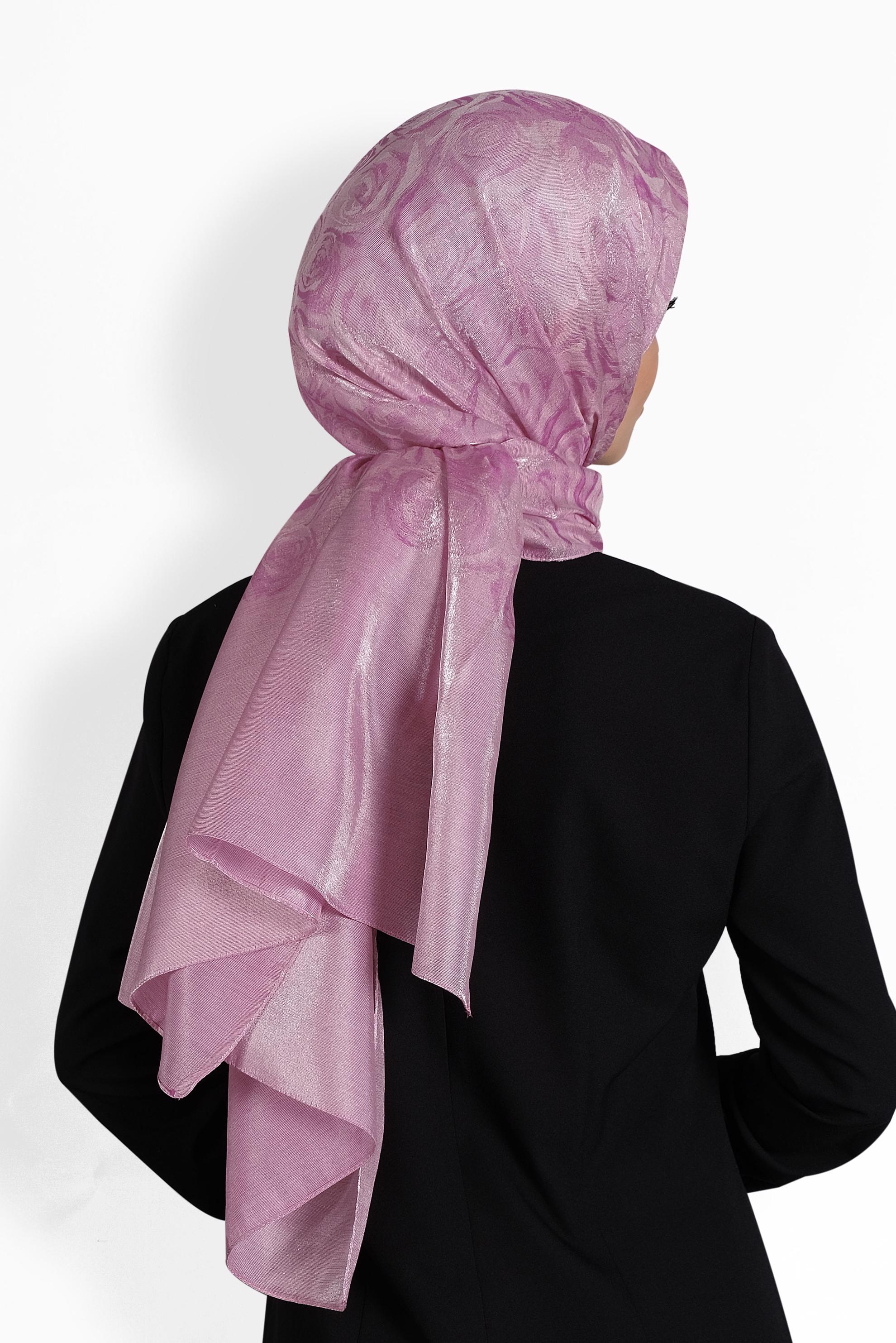 Tesettür giyim PUDRA 9977 ALVİNA ROZA ŞAL