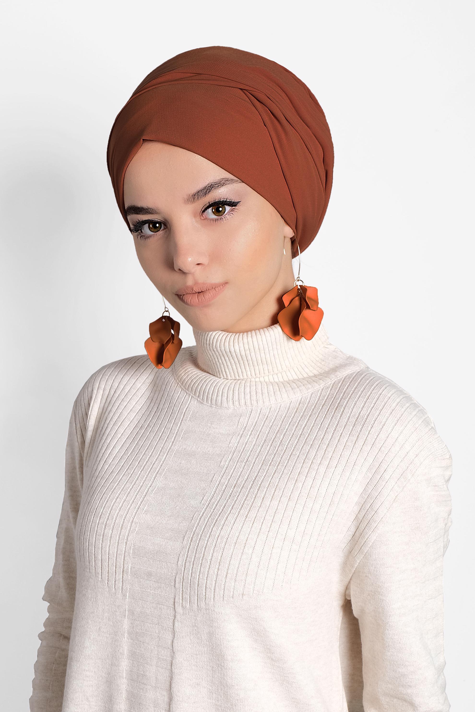 Tesettür giyim KAHVE 9981 ALVİNA KABARTMALI ŞAL