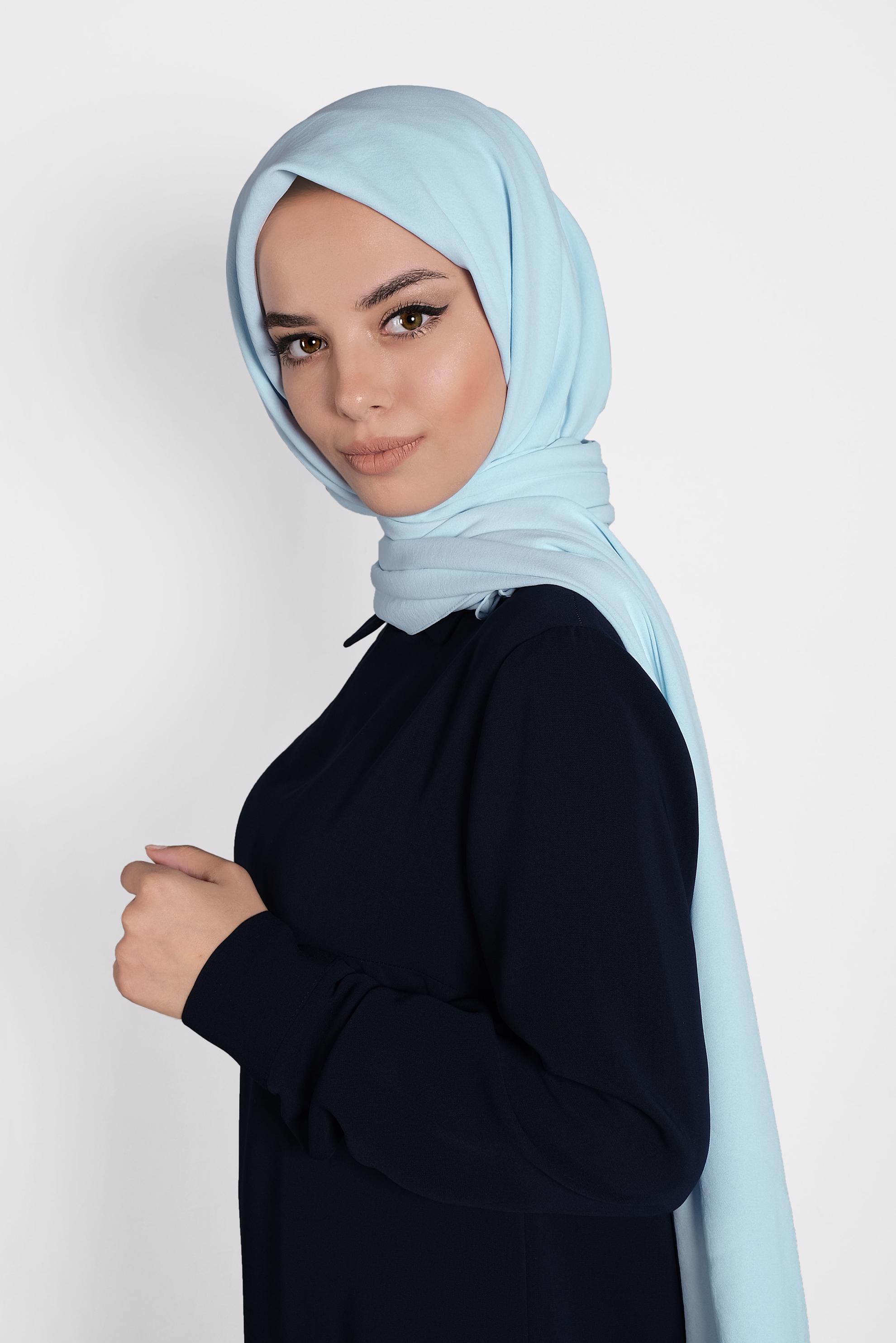 Tesettür giyim MAVİ 9981 ALVİNA KABARTMALI ŞAL