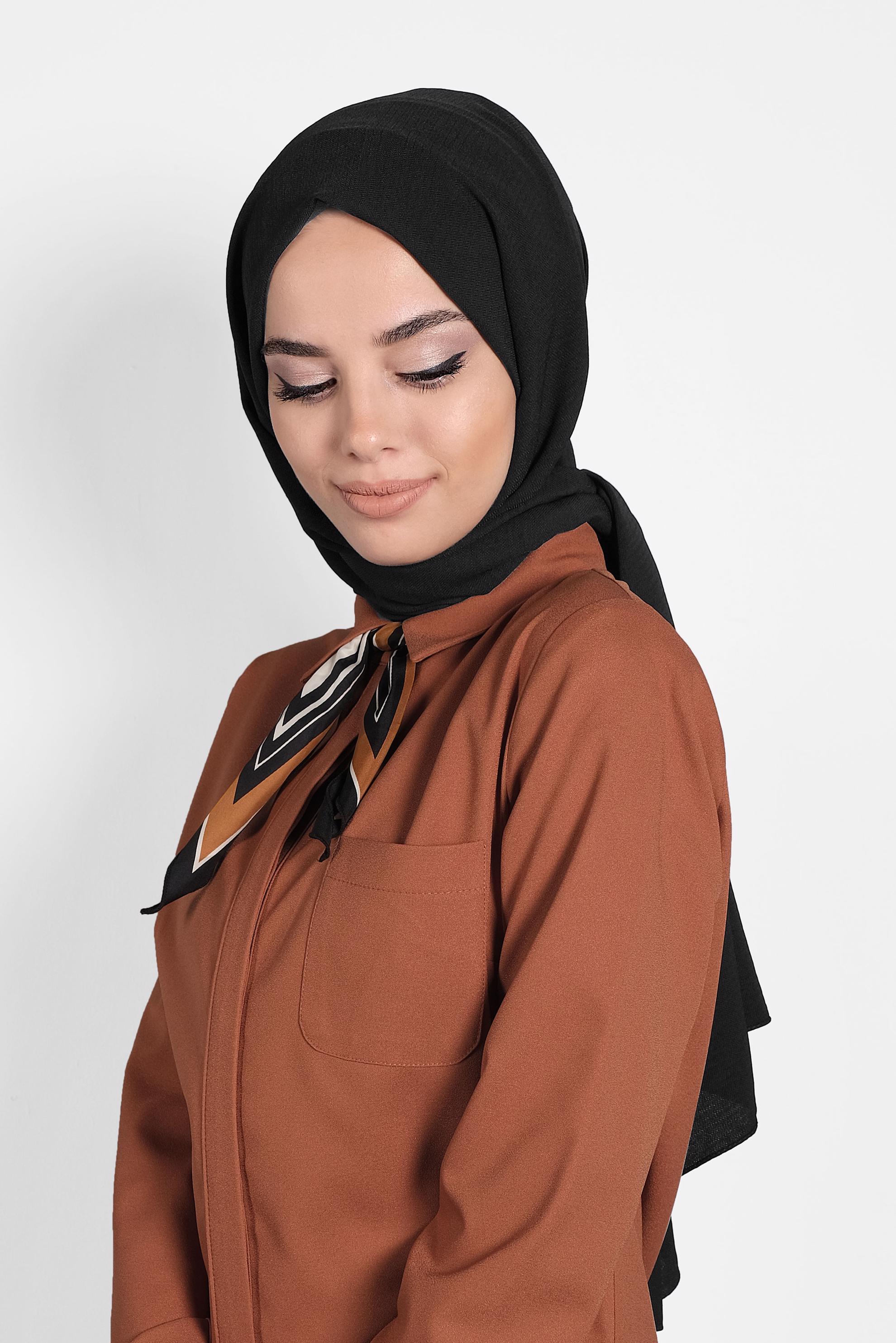 Tesettür giyim SİYAH 9982 ALVİNA KREP ŞAL