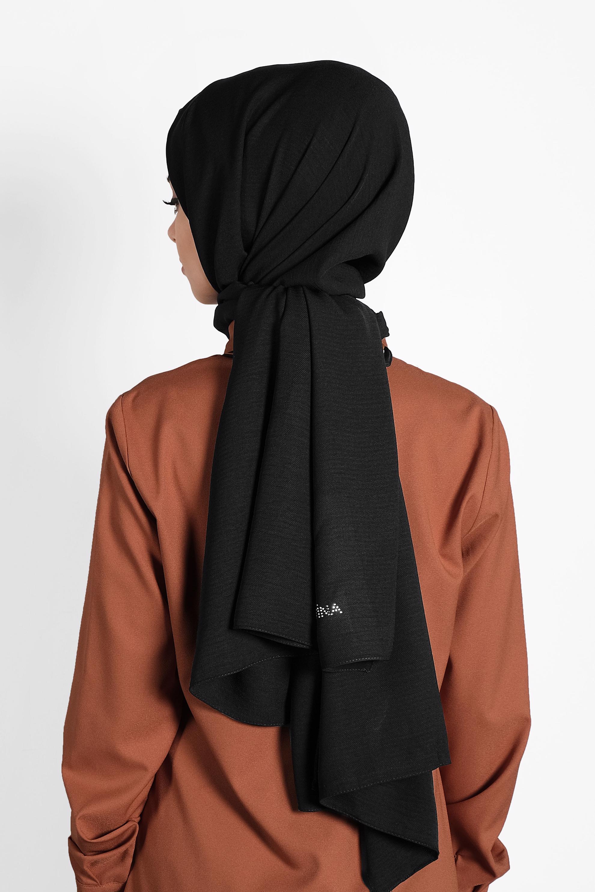 Tesettür giyim SİYAH 9982 ALVİNA KREP ŞAL