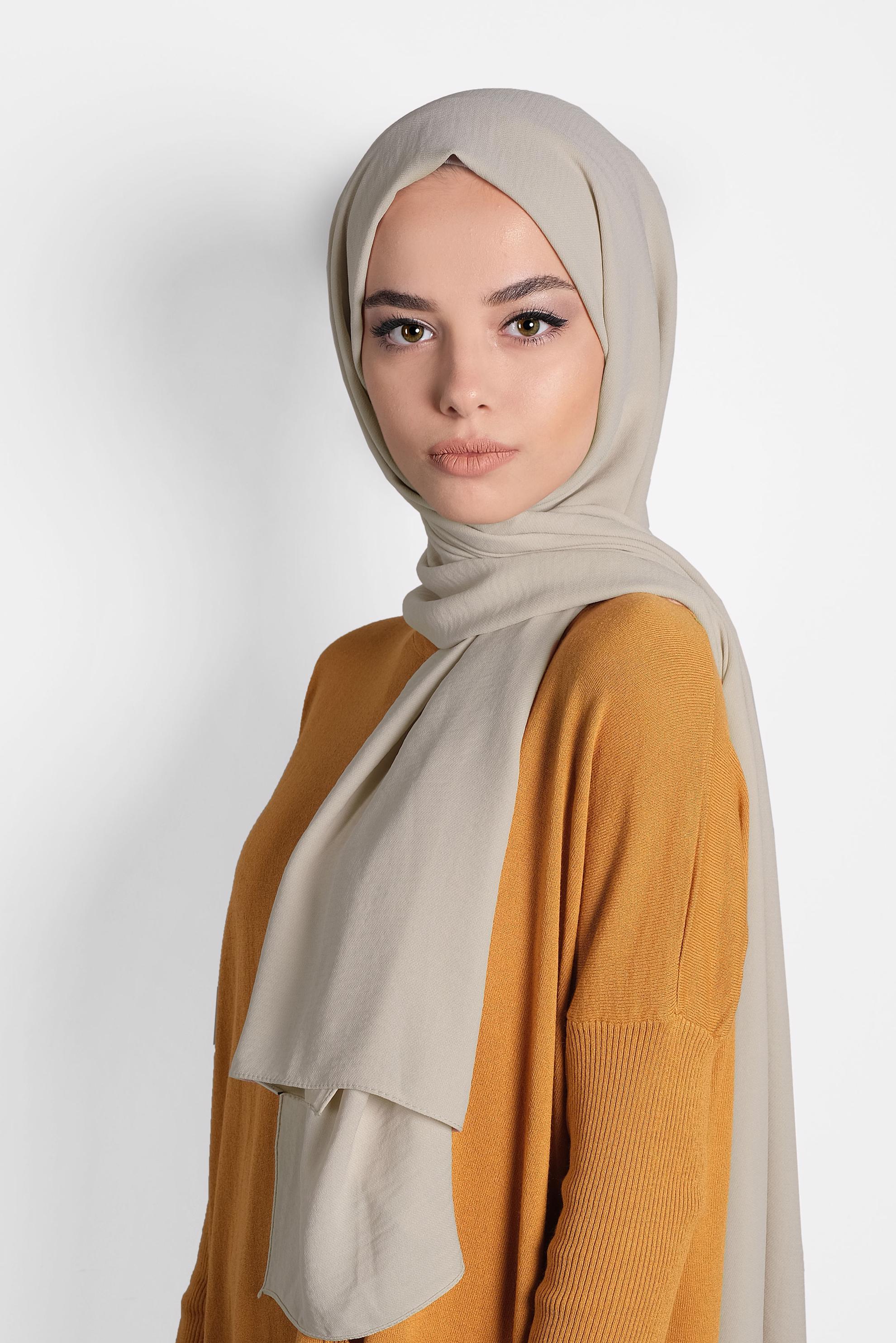 Tesettür giyim BEJ 9982 ALVİNA KREP ŞAL