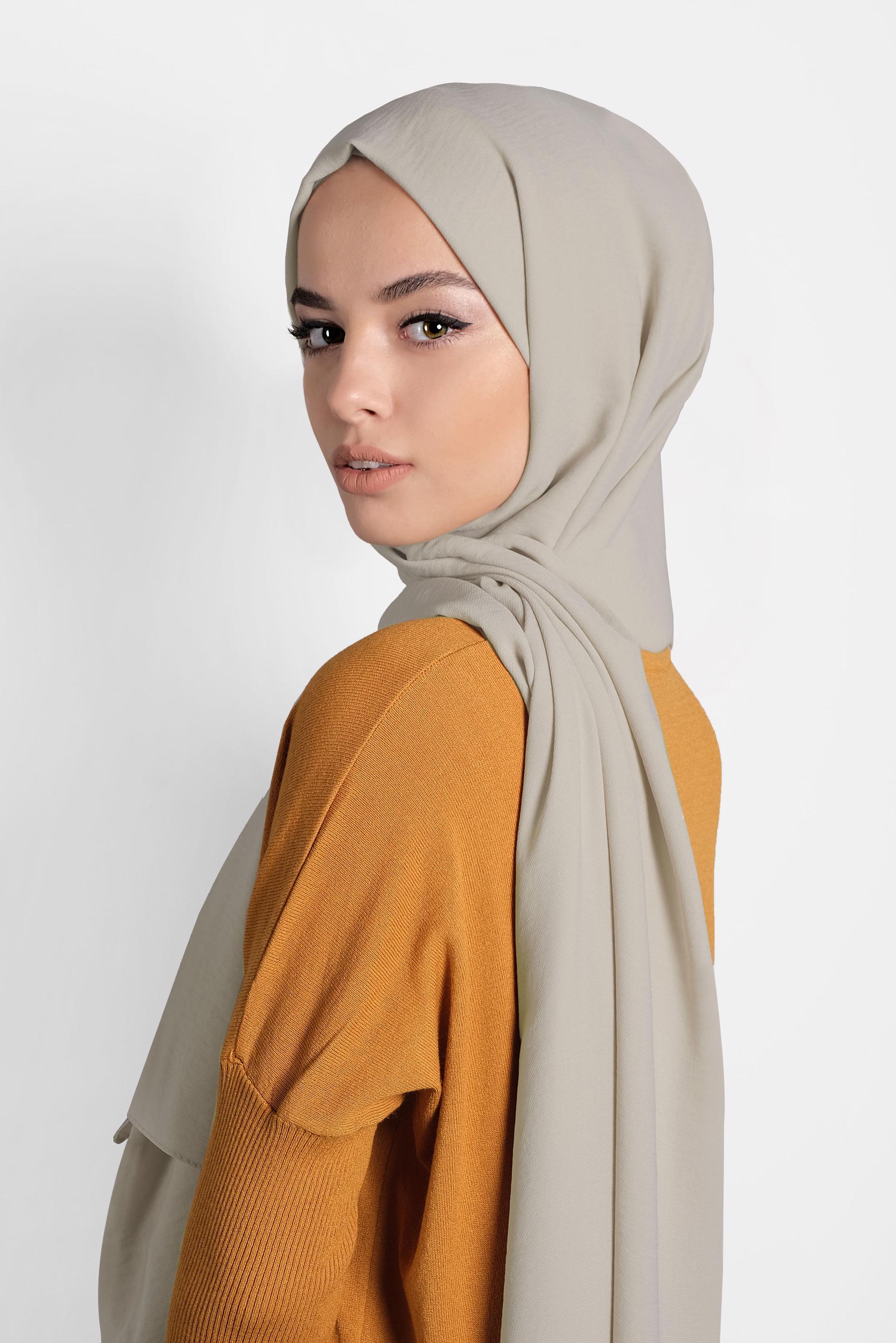 Tesettür giyim BEJ 9982 ALVİNA KREP ŞAL