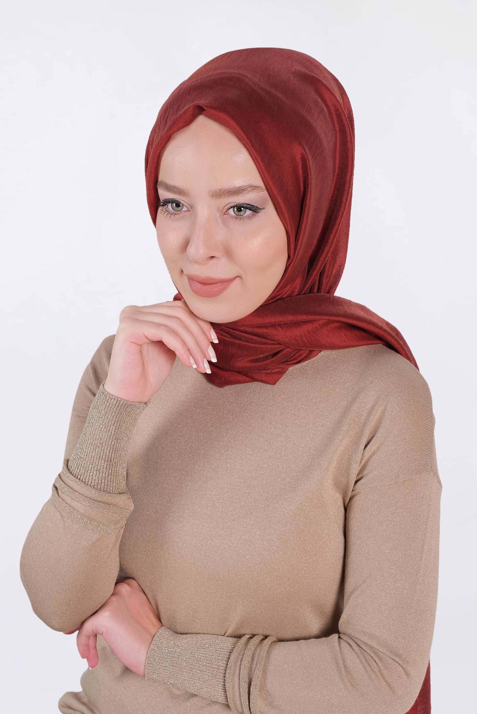 Tesettür giyim TURUNCU ALVİNA MİLANO ŞAL 9984 