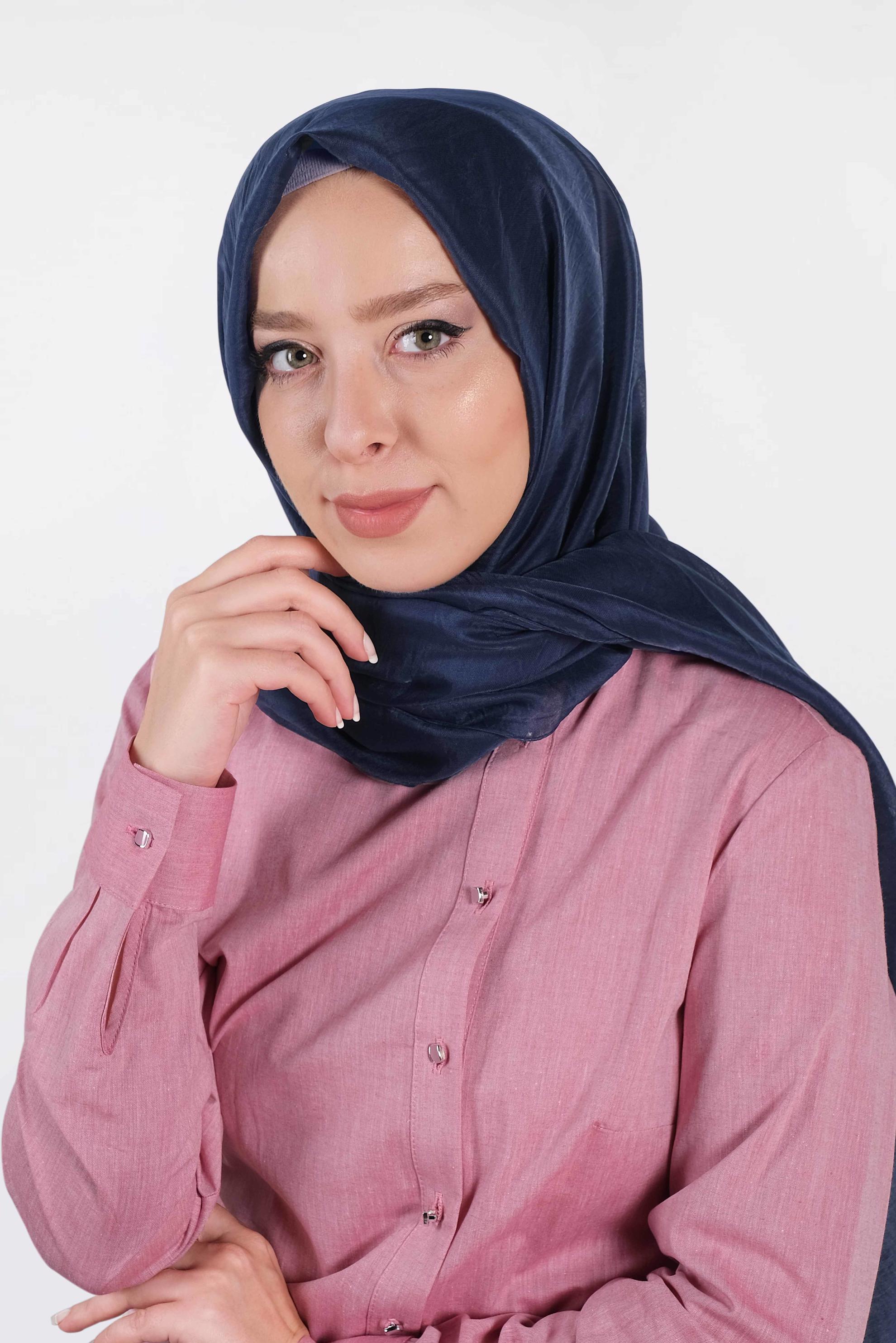 Tesettür giyim LACİVERT ALVİNA MİLANO ŞAL 9984 