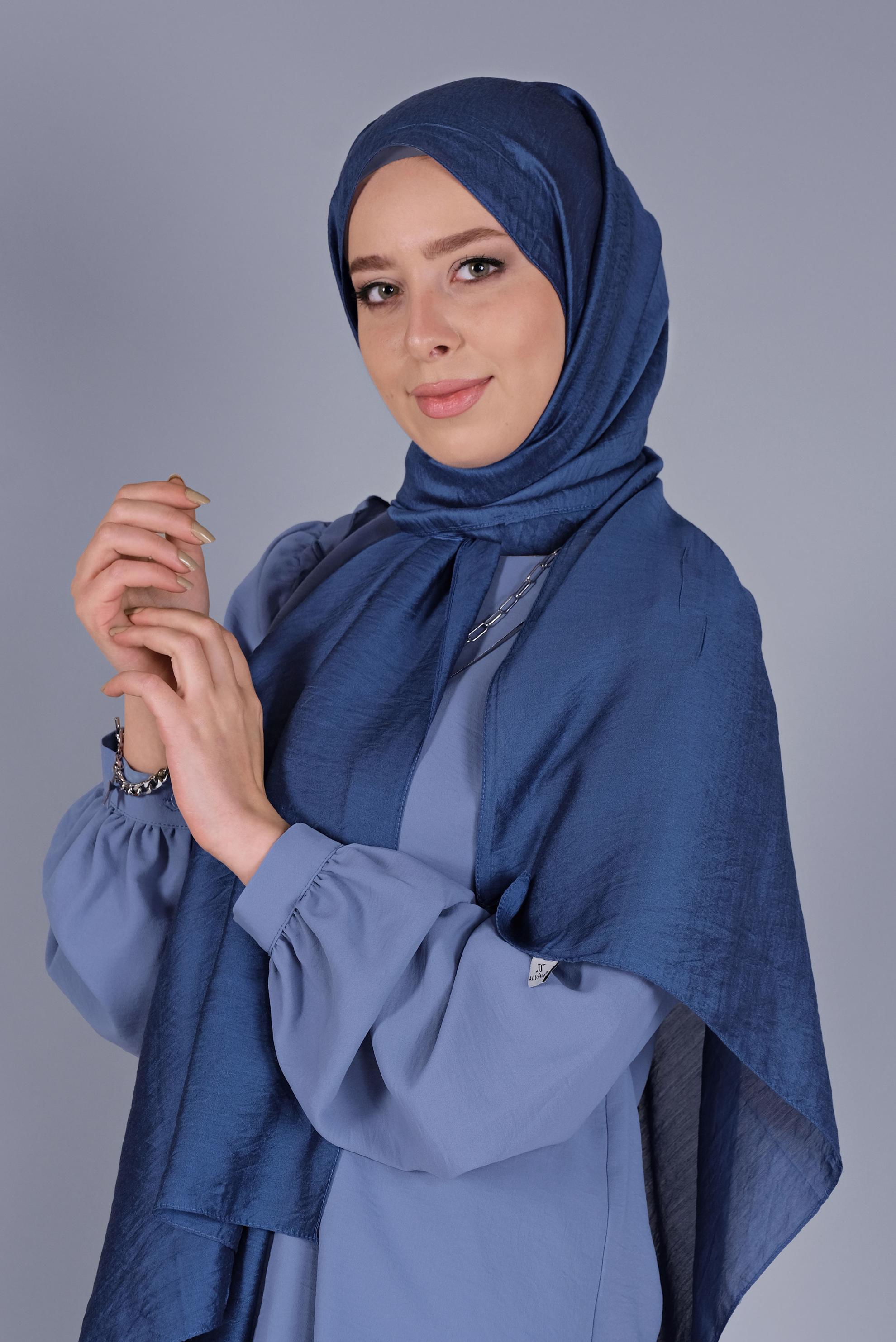 Tesettür giyim LACİVERT ALVİNA MİLANO ŞAL 9984 