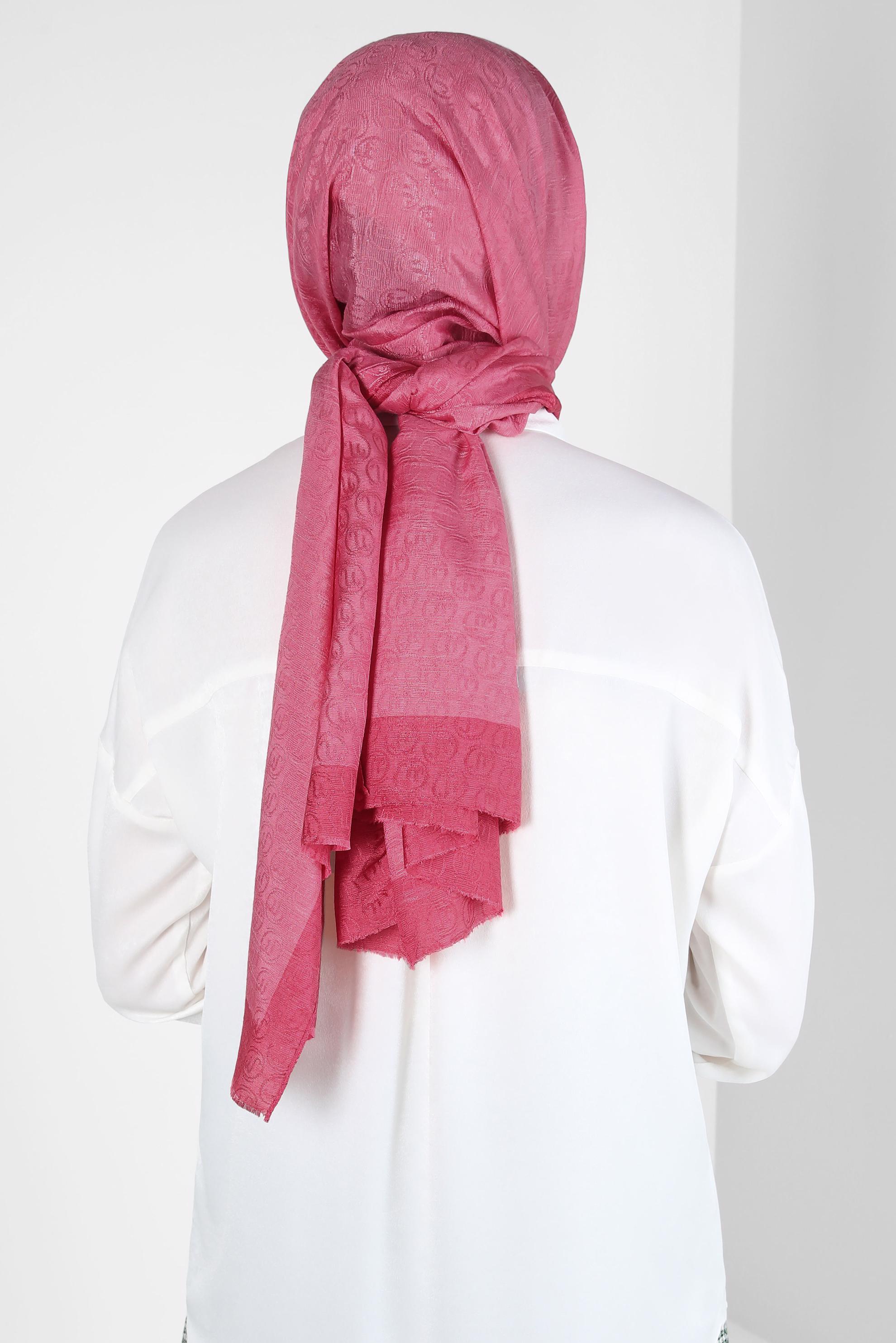 Tesettür giyim FUŞYA ALVİNA MONOGRAM ŞAL 9997