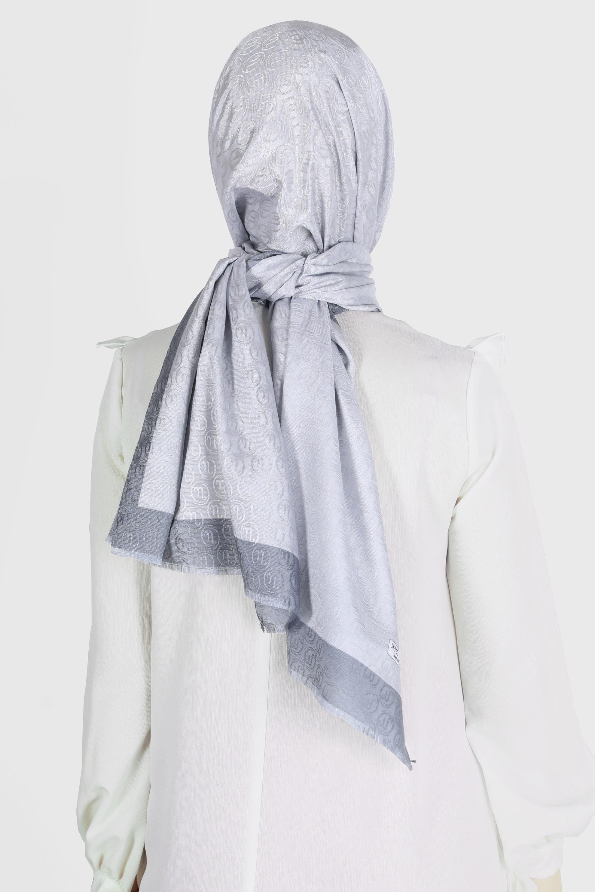 Tesettür giyim BEJ ALVİNA MONOGRAM ŞAL 9997