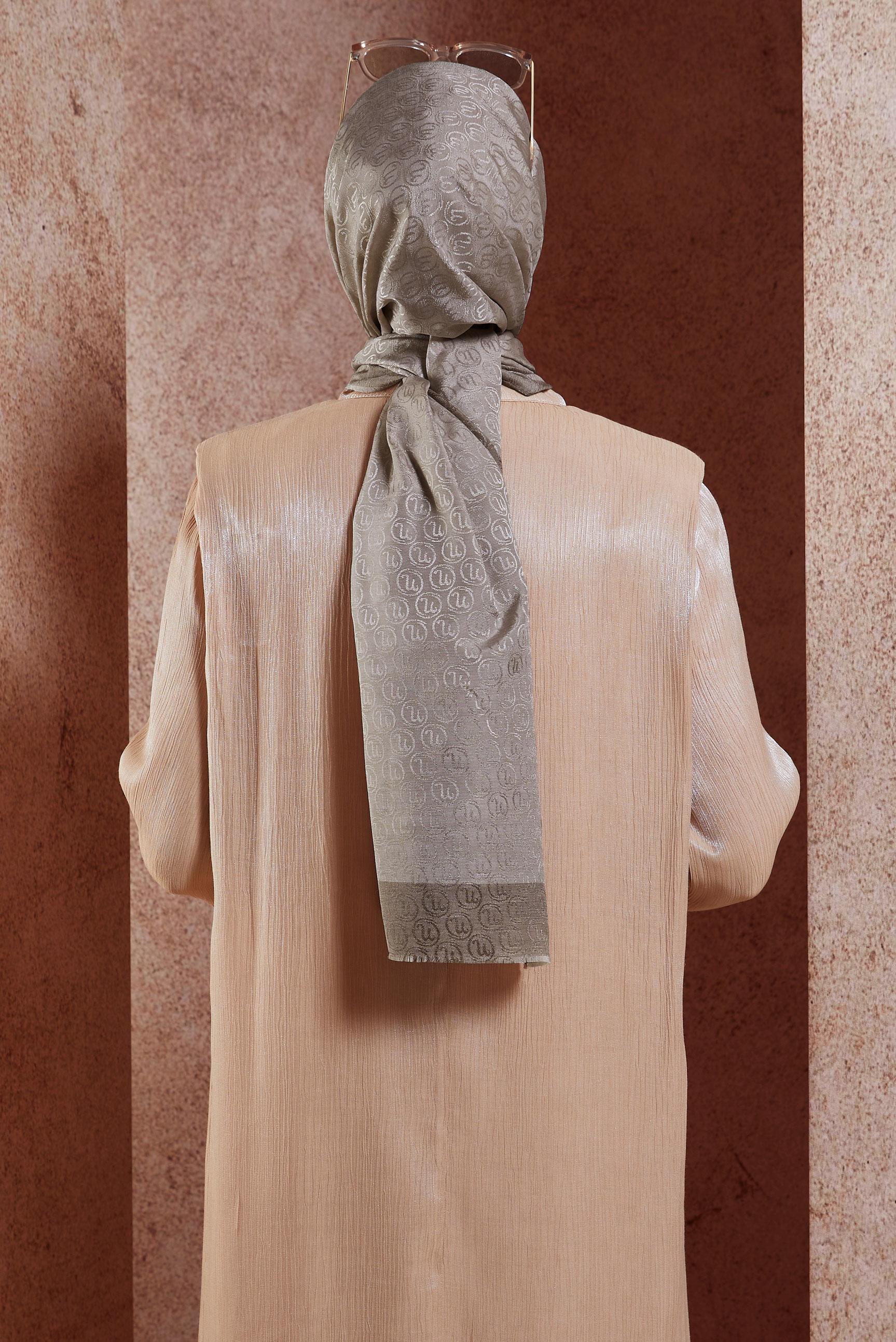 Tesettür giyim SARI ALVİNA MONOGRAM ŞAL 9997