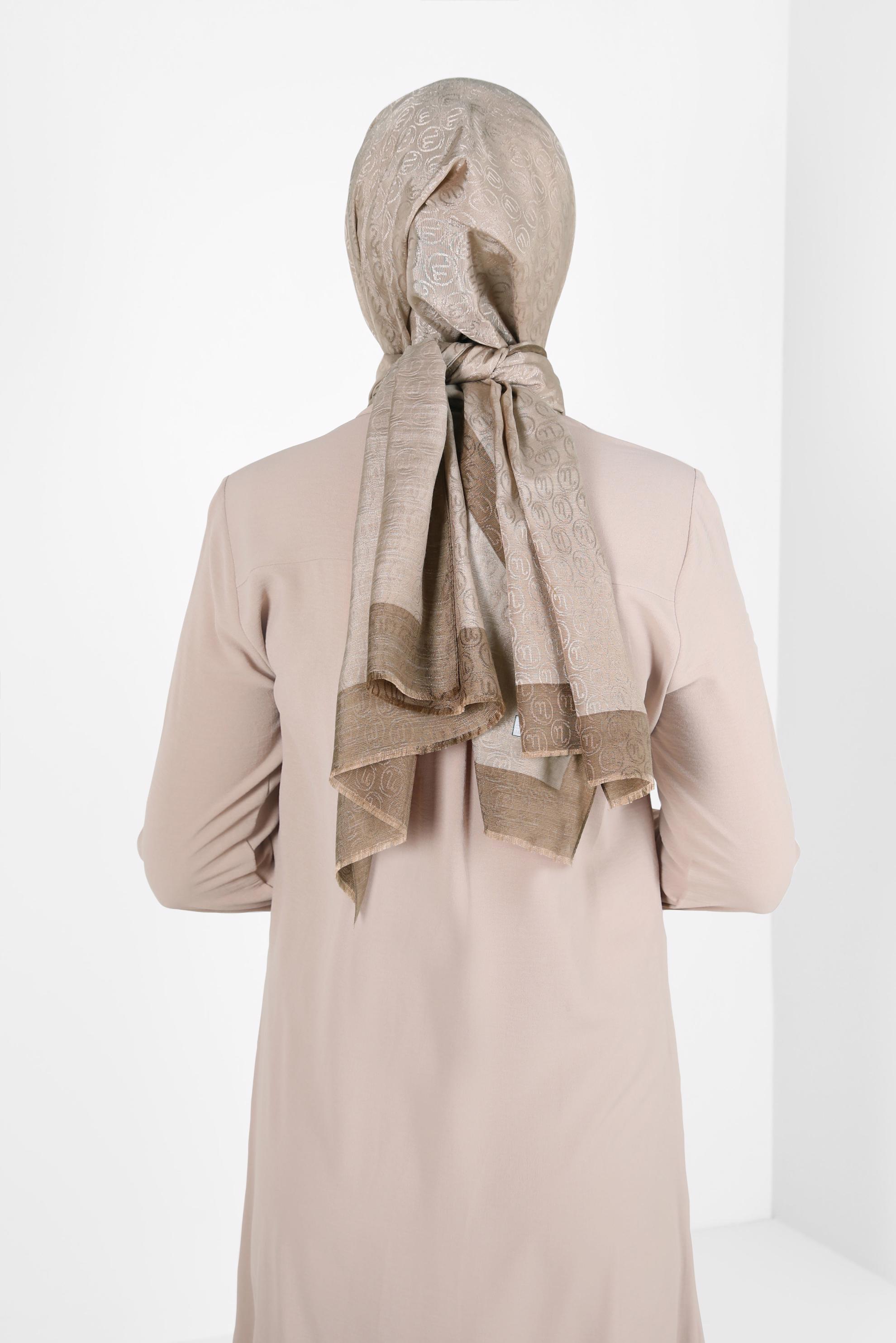 Tesettür giyim BAKIR / BRONZ ALVİNA MONOGRAM ŞAL 9997