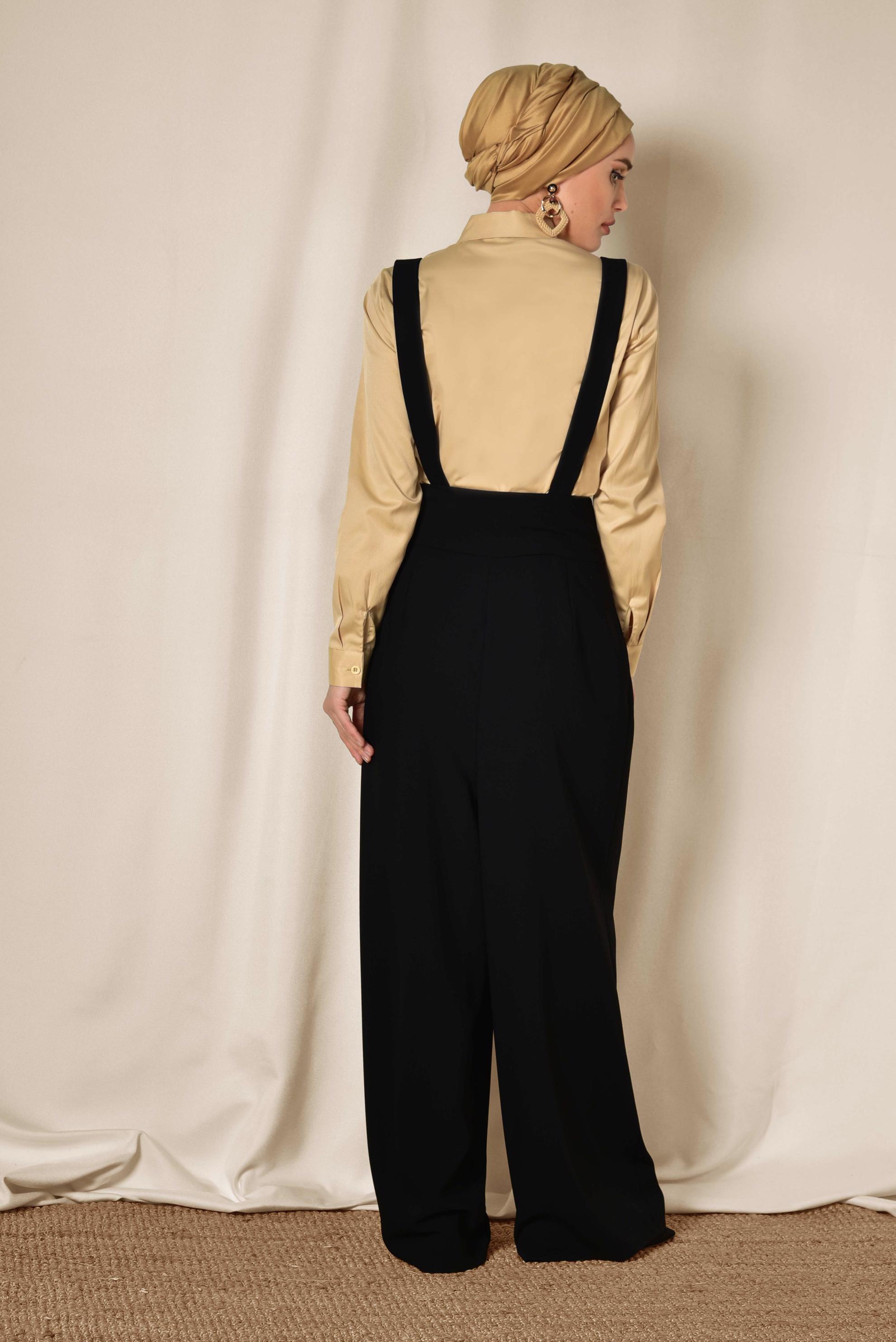 Tesettür giyim SİYAH YÜKSEL BEL SALOPET 4082 