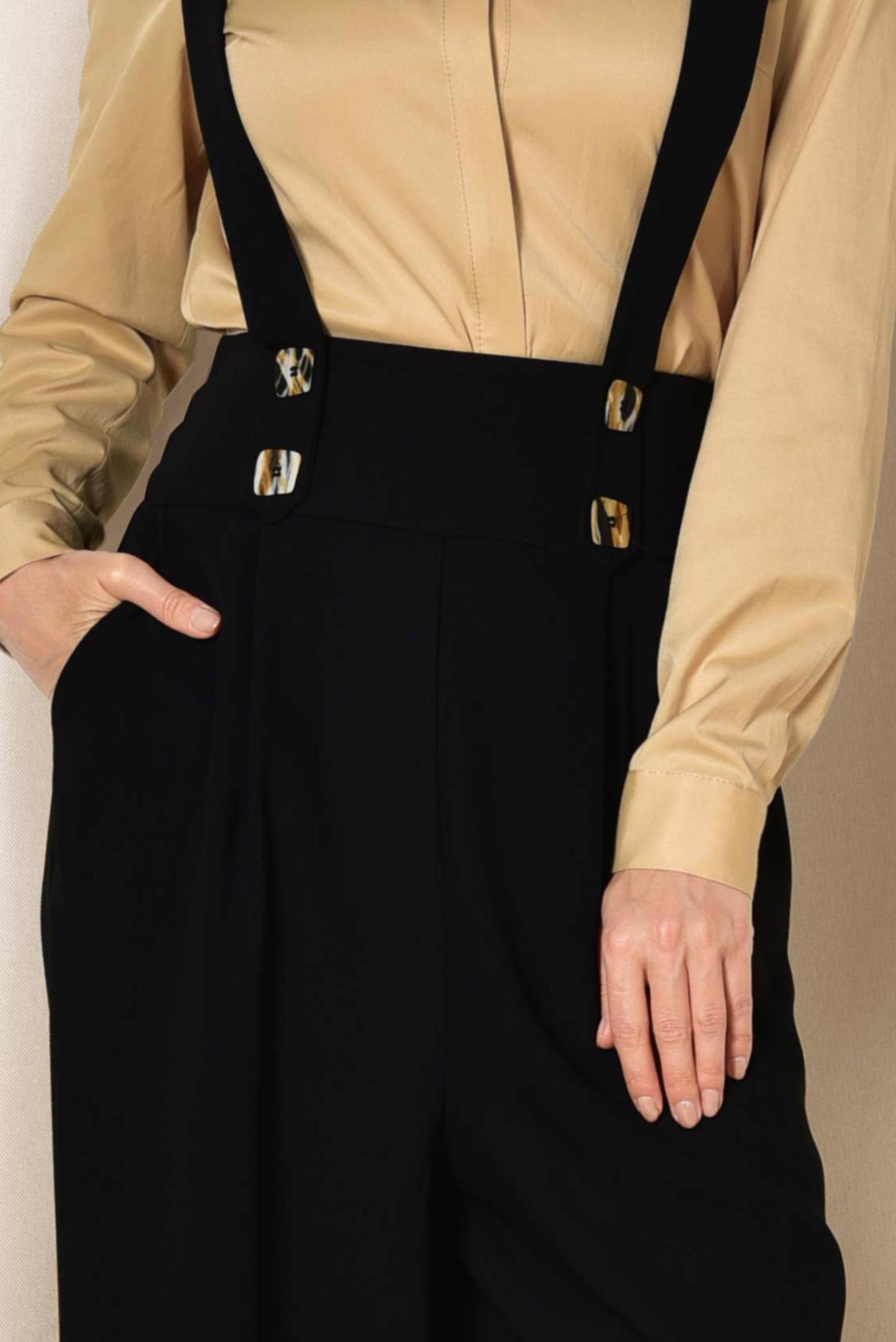 Tesettür giyim SİYAH YÜKSEL BEL SALOPET 4082 