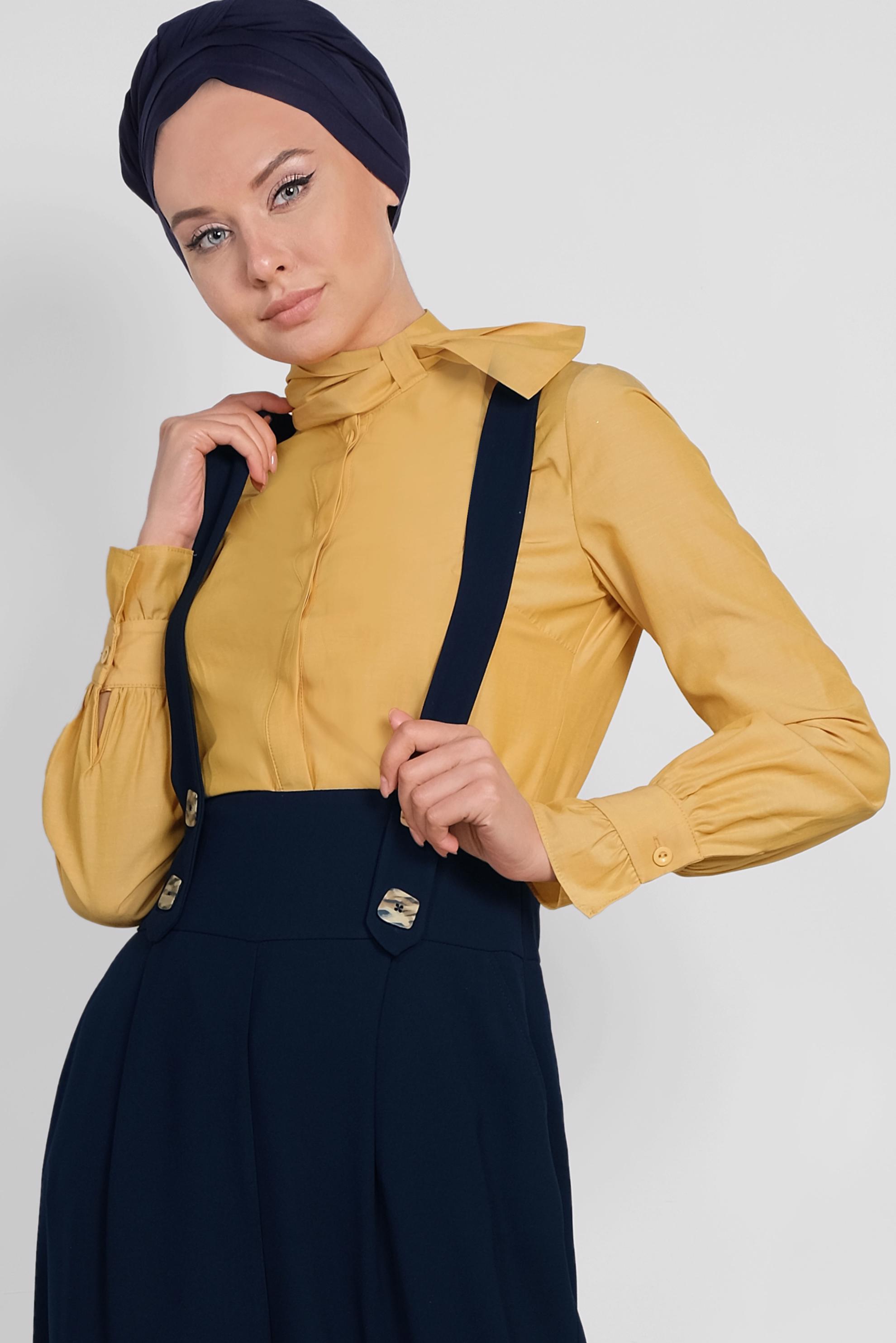 Tesettür giyim LACİVERT YÜKSEL BEL SALOPET 4082 