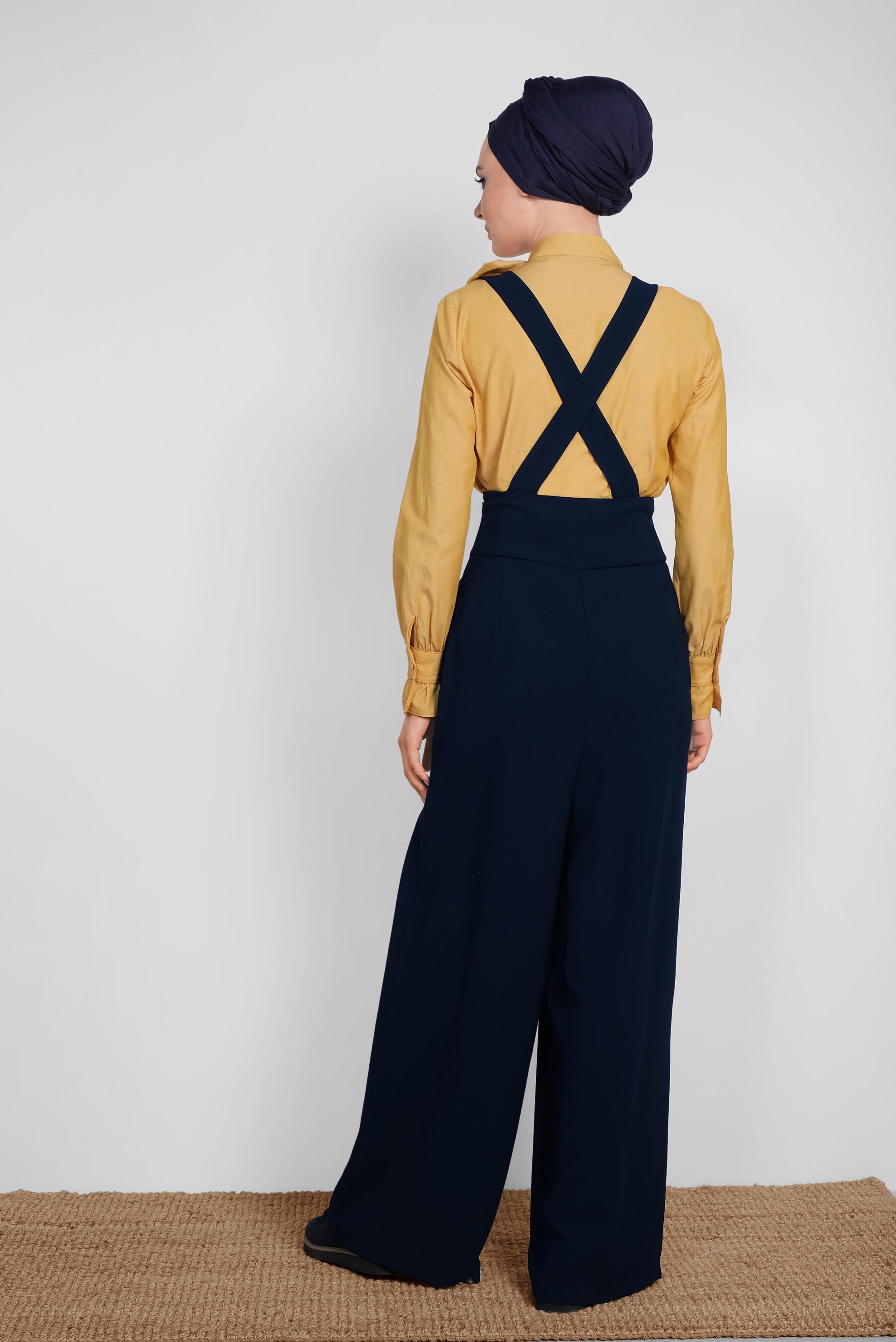 Tesettür giyim LACİVERT YÜKSEL BEL SALOPET 4082 