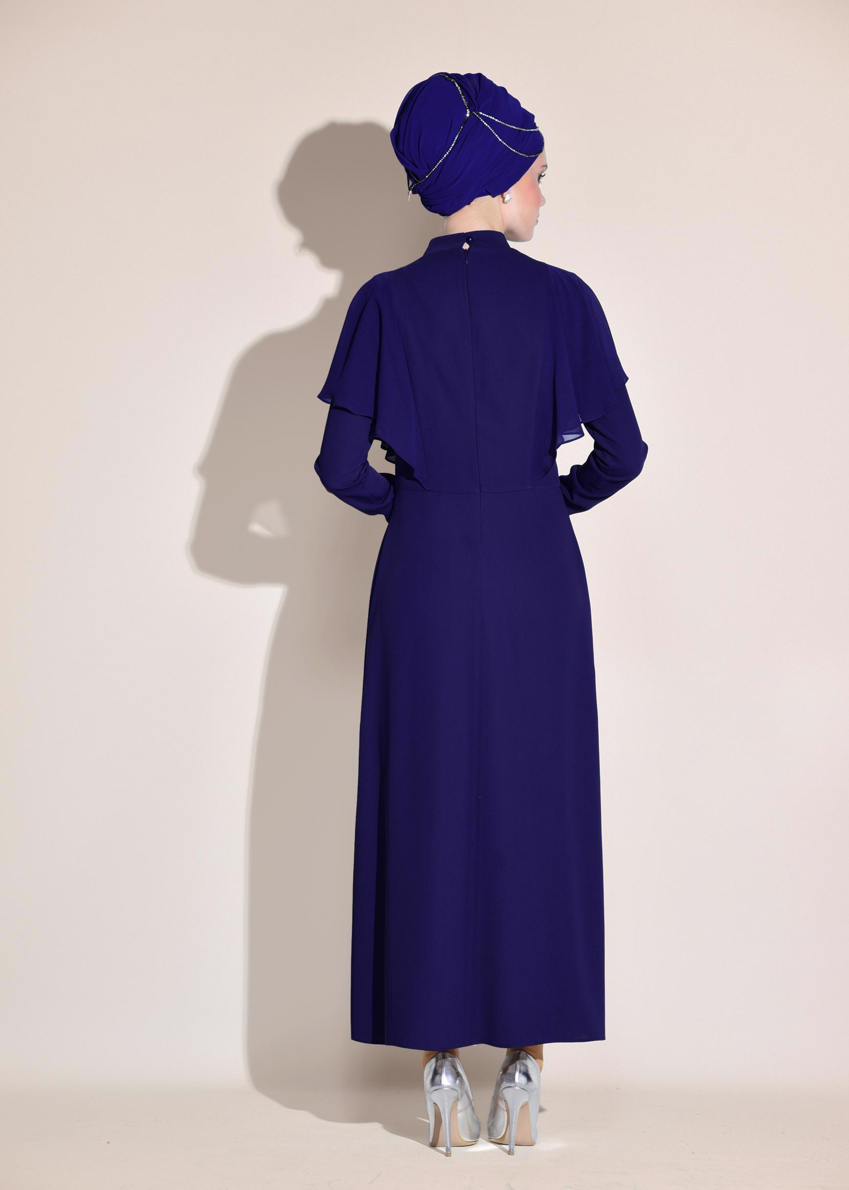 Hijab clothing NAVY BLUE Flywheel Detail Binary Suit 3406 