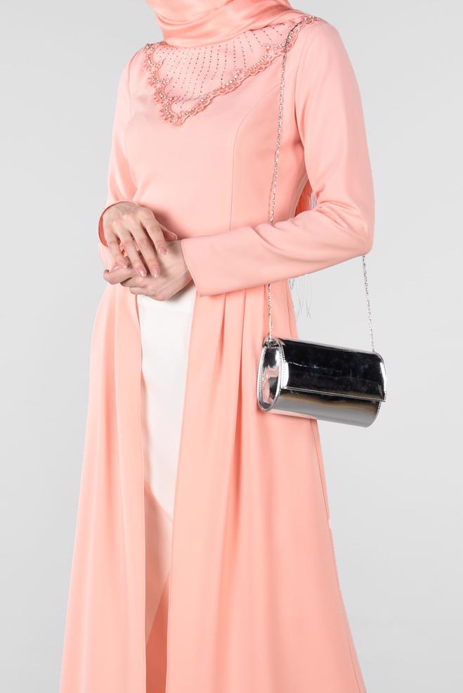 Hijab clothing PINK Stone Detailed Binary Suit 3419   - ALVİNA