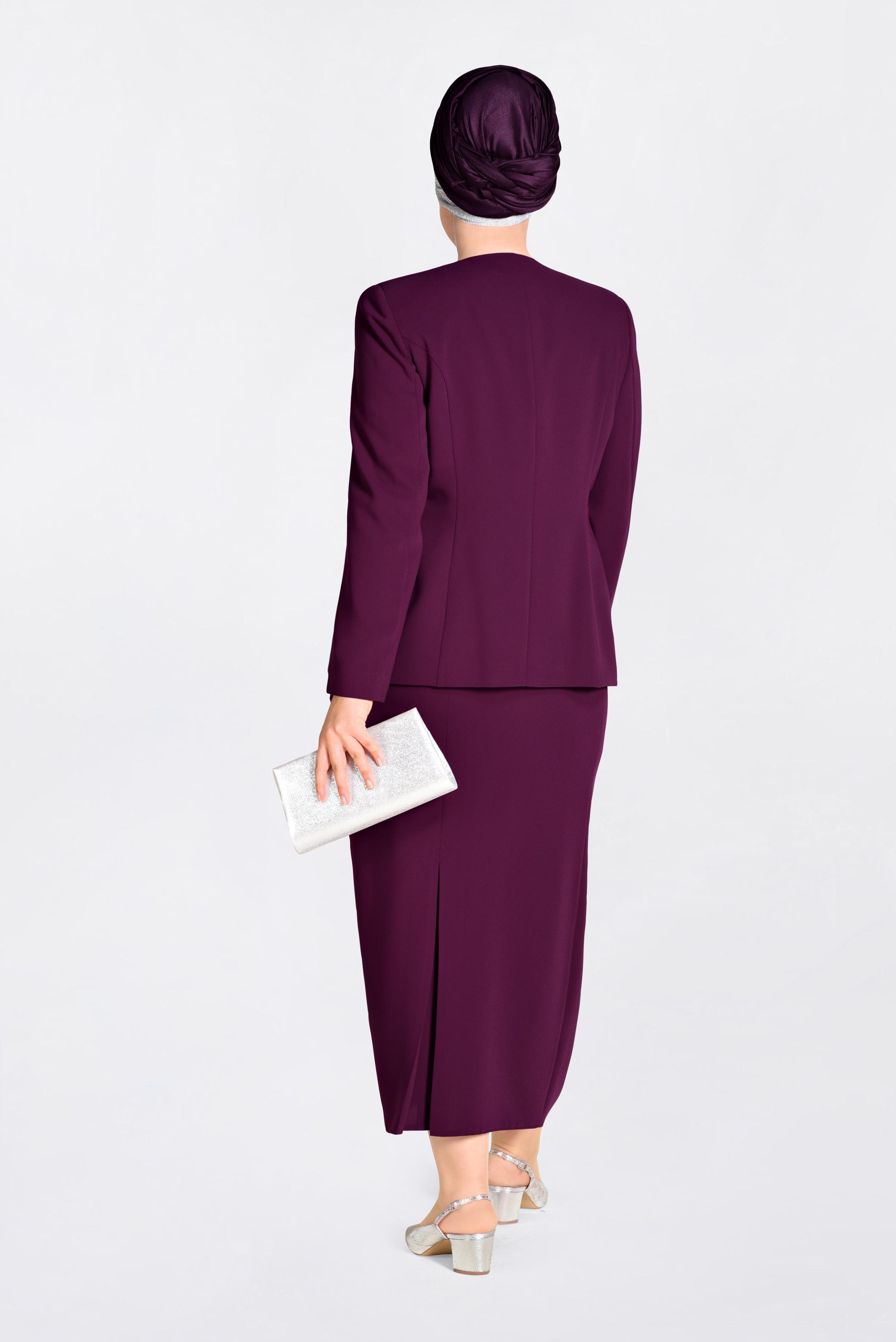 Hijab clothing CLARET RED Stoned Triple Suit 3429 