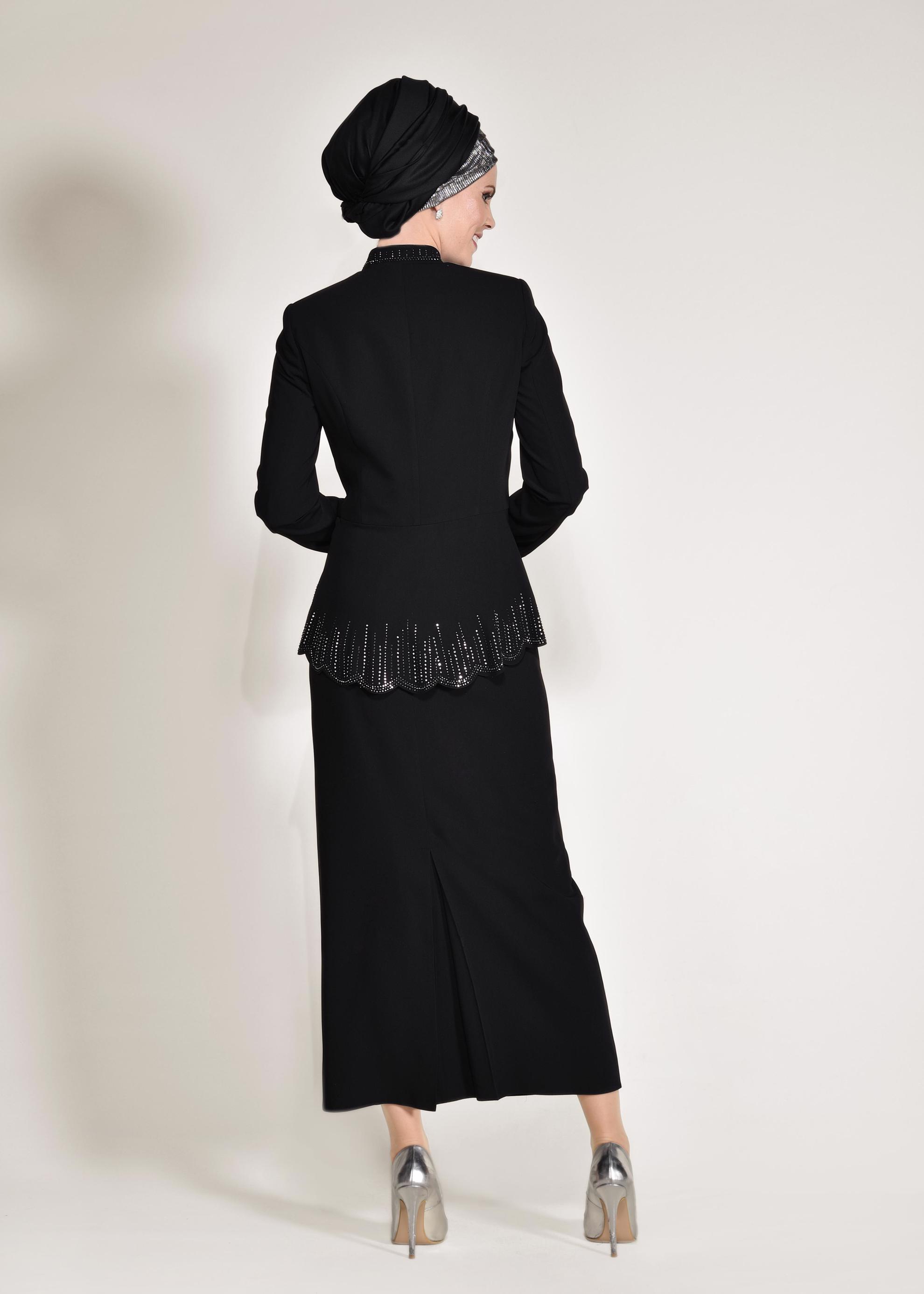 Hijab clothing BLACK Judge Collar Binary Suit 3433 