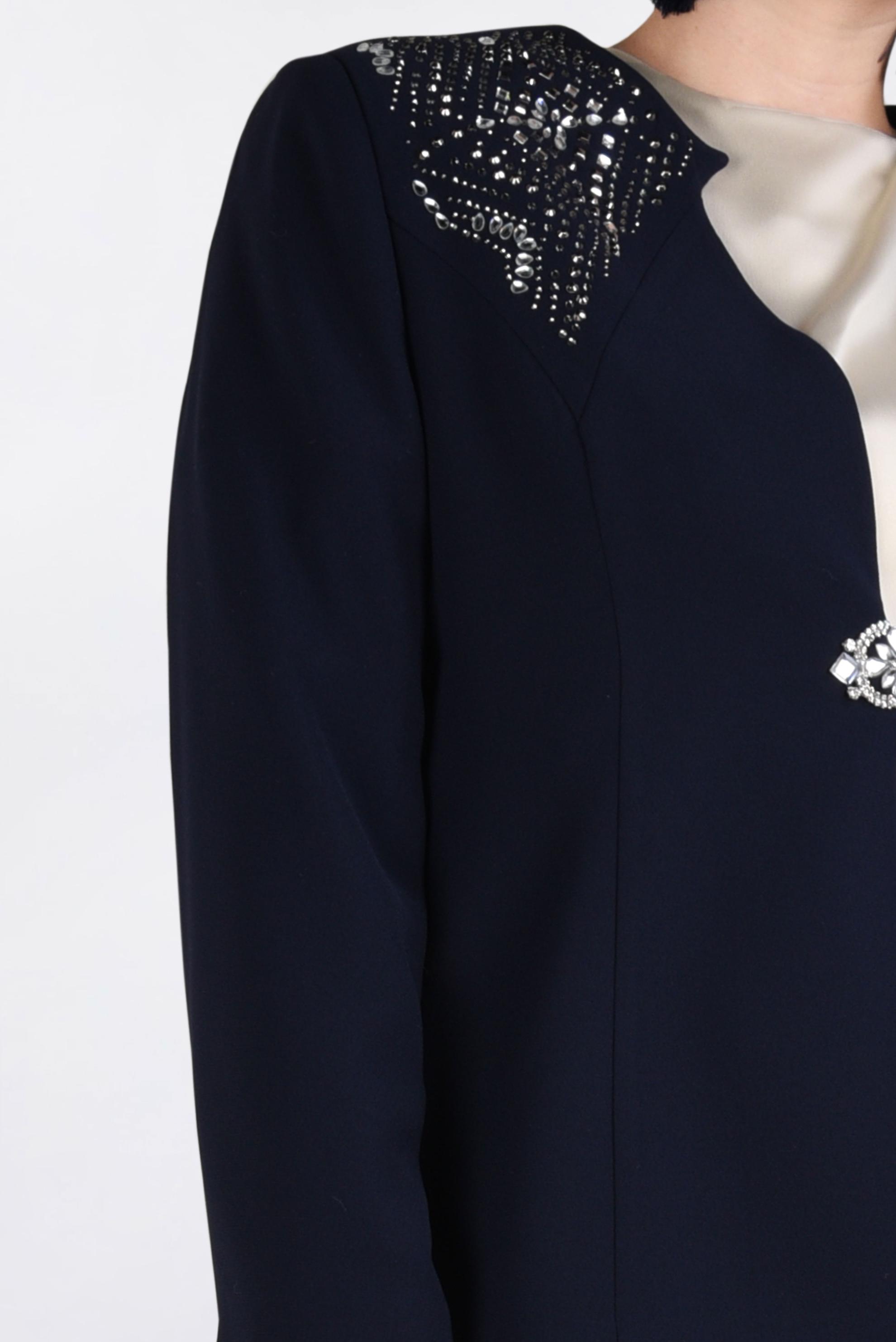 Hijab clothing NAVY BLUE Stone Detail Triple Suit 3438 