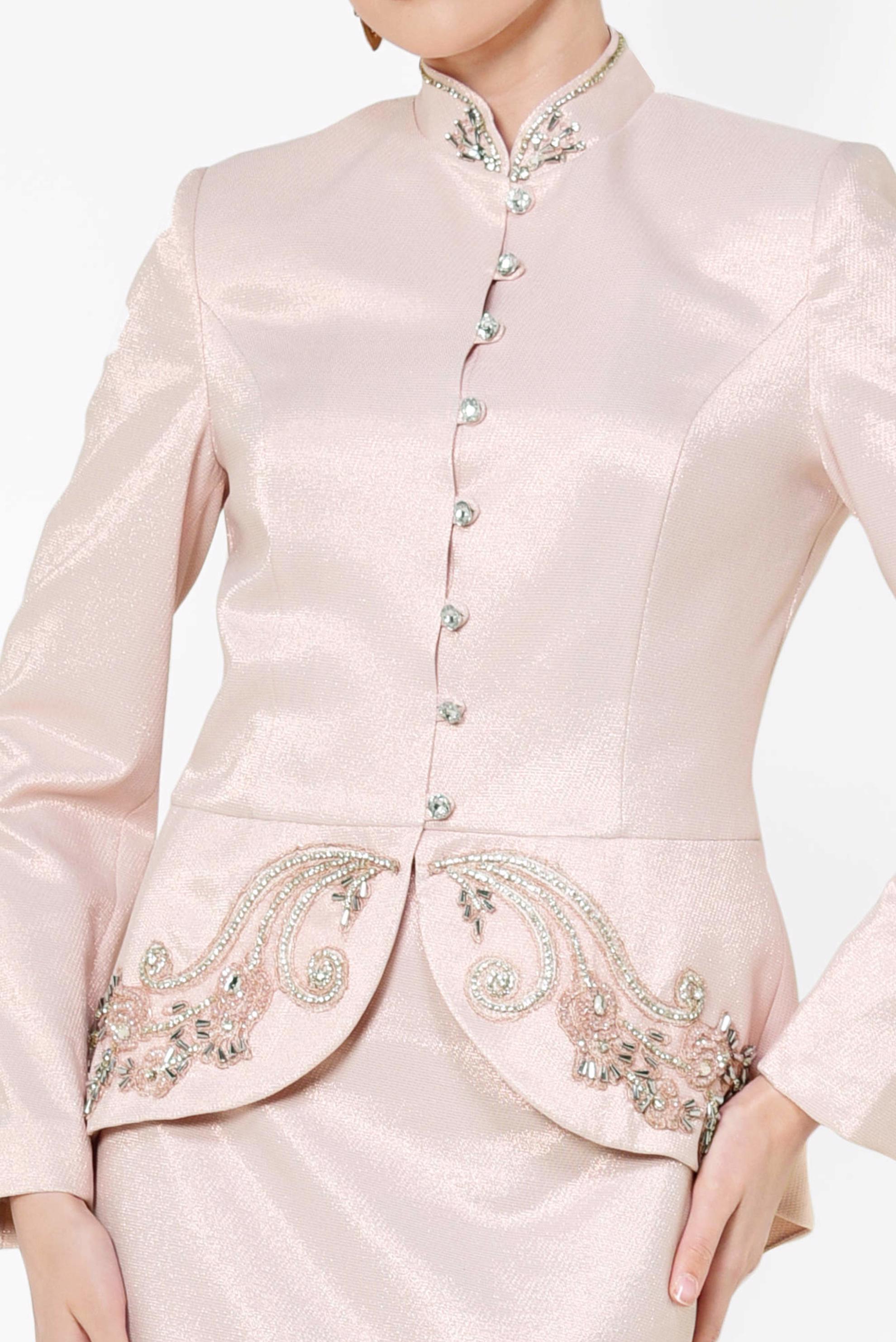 Tesettür giyim PUDRA SİMLİ 2′Lİ ETEKLİ TAKIM 3453