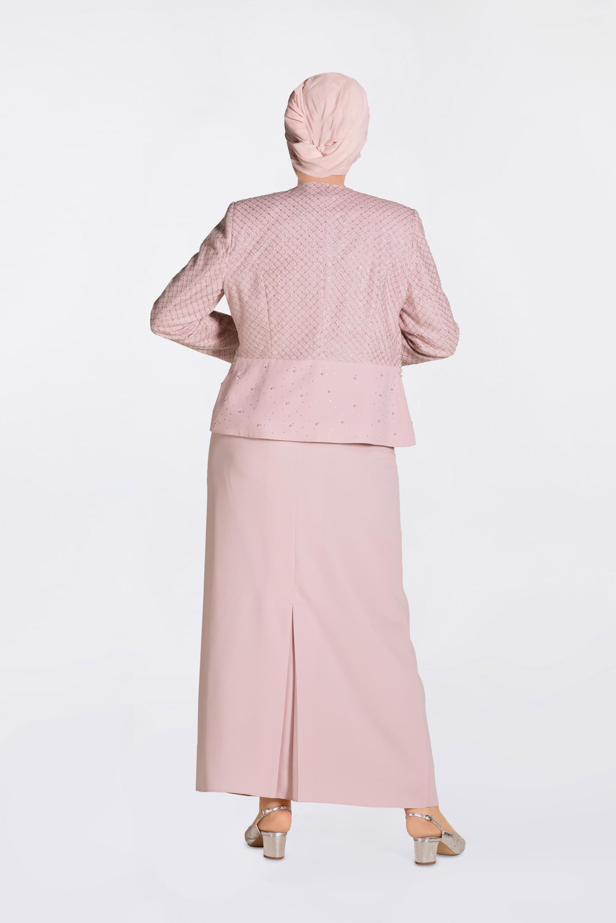 Hijab clothing POWDER Stoned Triple Suit 3470 