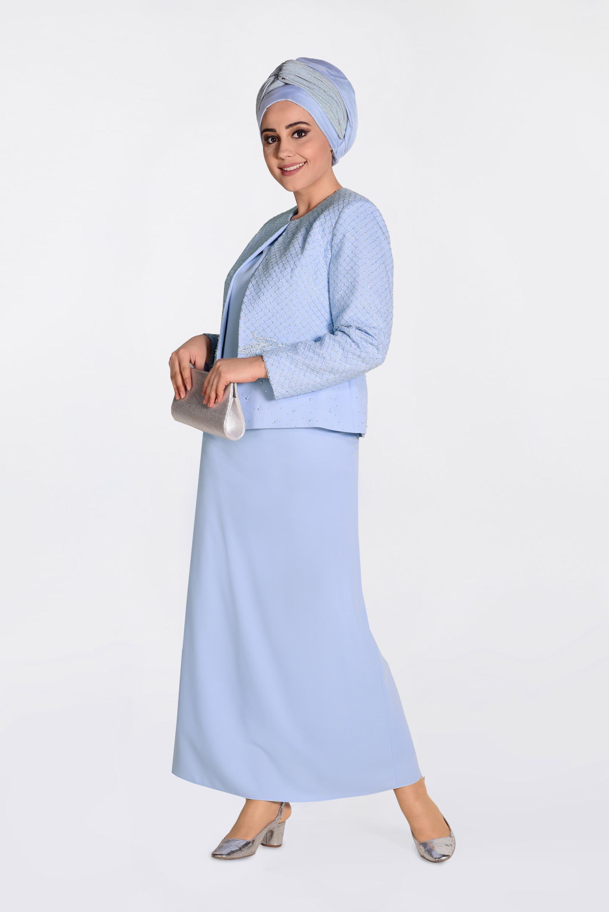 Vêtements hijab BLEU Costume 3470 