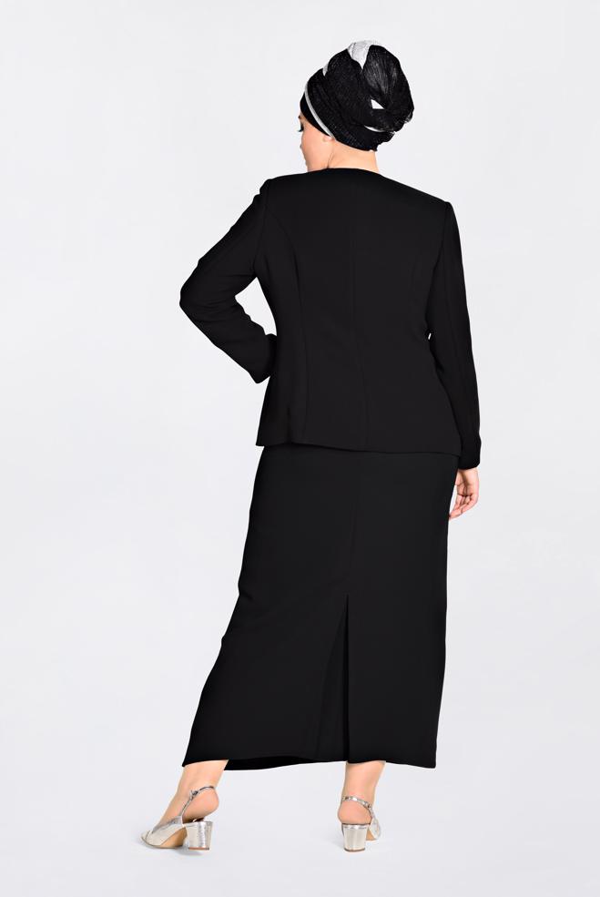 Vêtements hijab NOIR Costume 3480  - ALVİNA