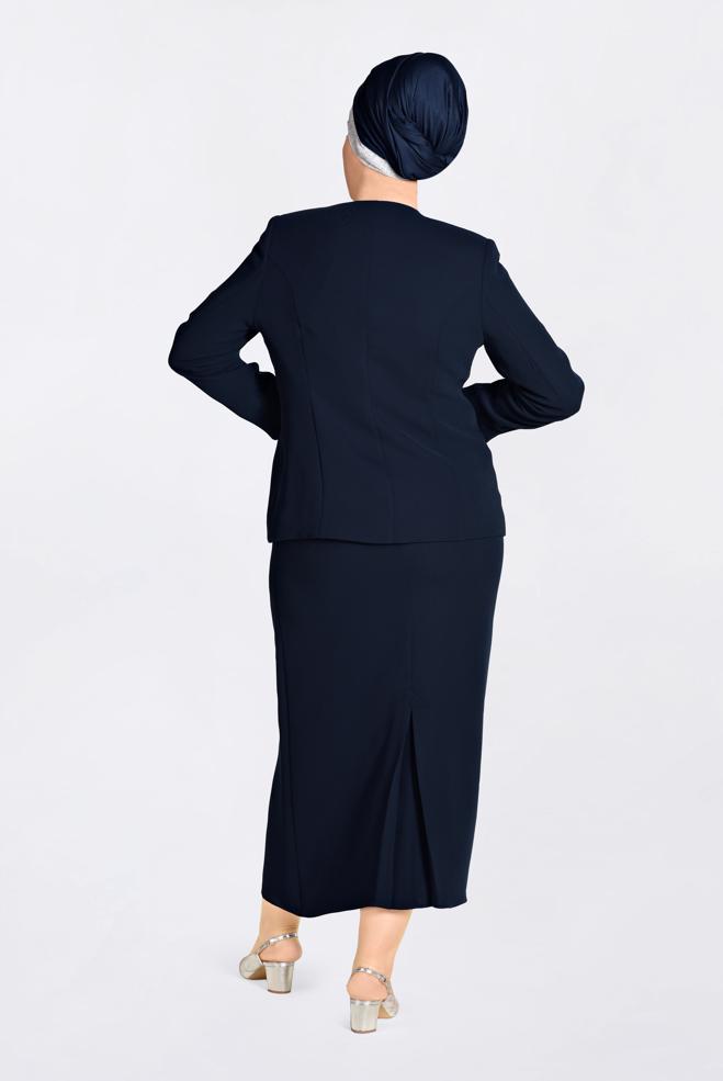 Vêtements hijab BLEU MARINE Costume 3480  - ALVİNA