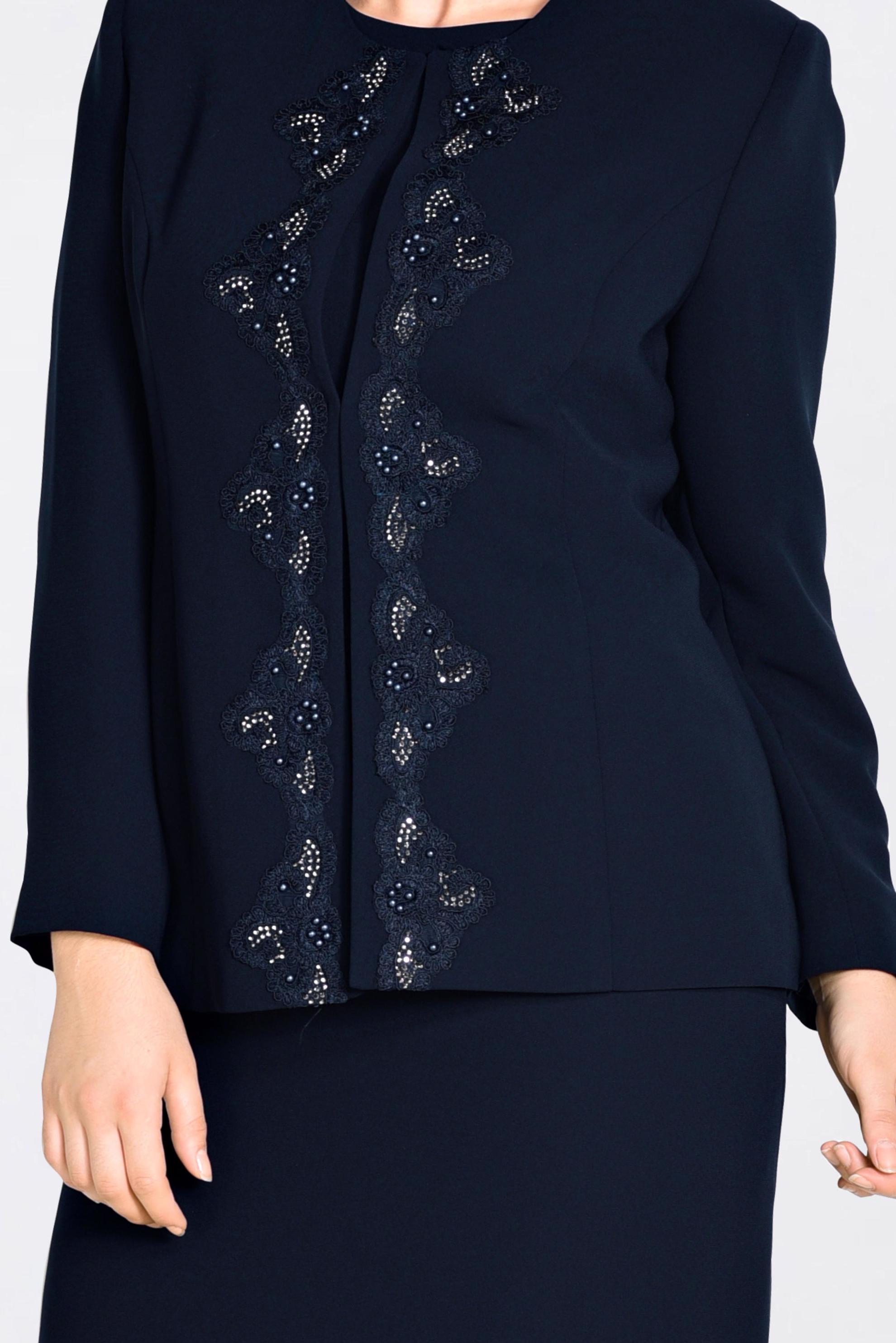 Hijab clothing NAVY BLUE Stoned Triple Suit 3480 