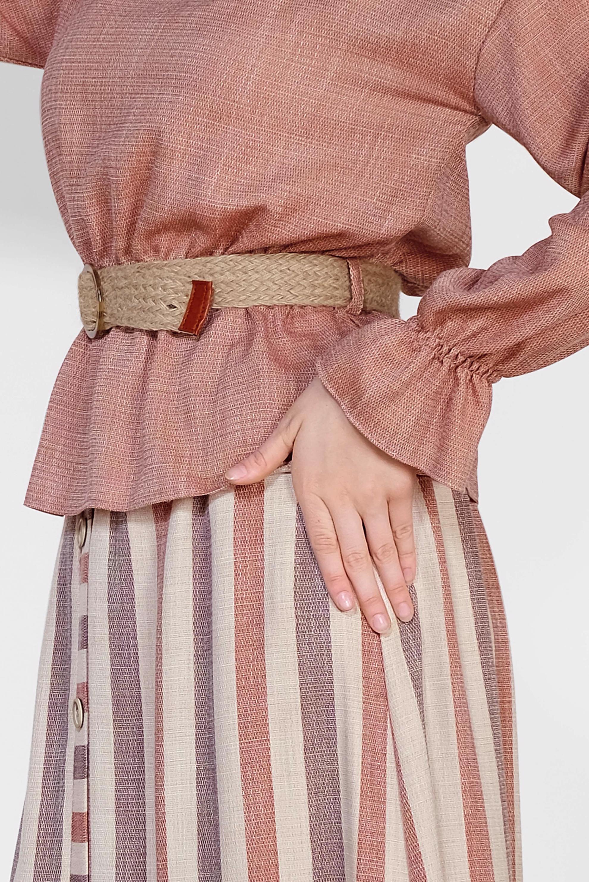 Hijab clothing ORANGE Striped Binary Suit 4344 